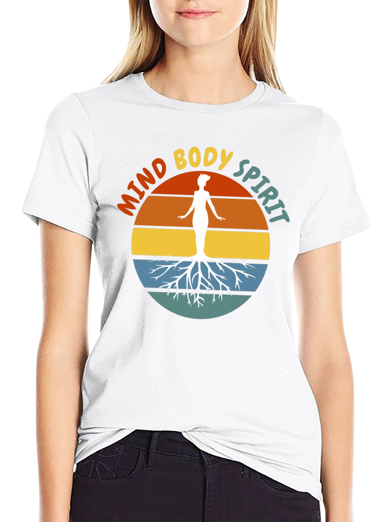 Mind Body Spirit Tee - Graphic Print Black T-Shirt