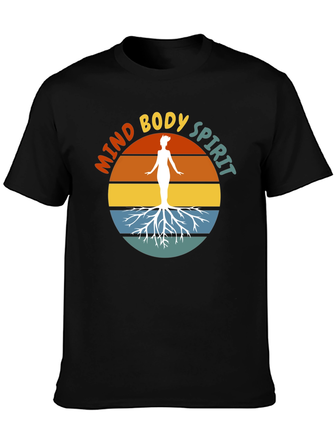 Mind Body Spirit Tee - Graphic Print Black T-Shirt