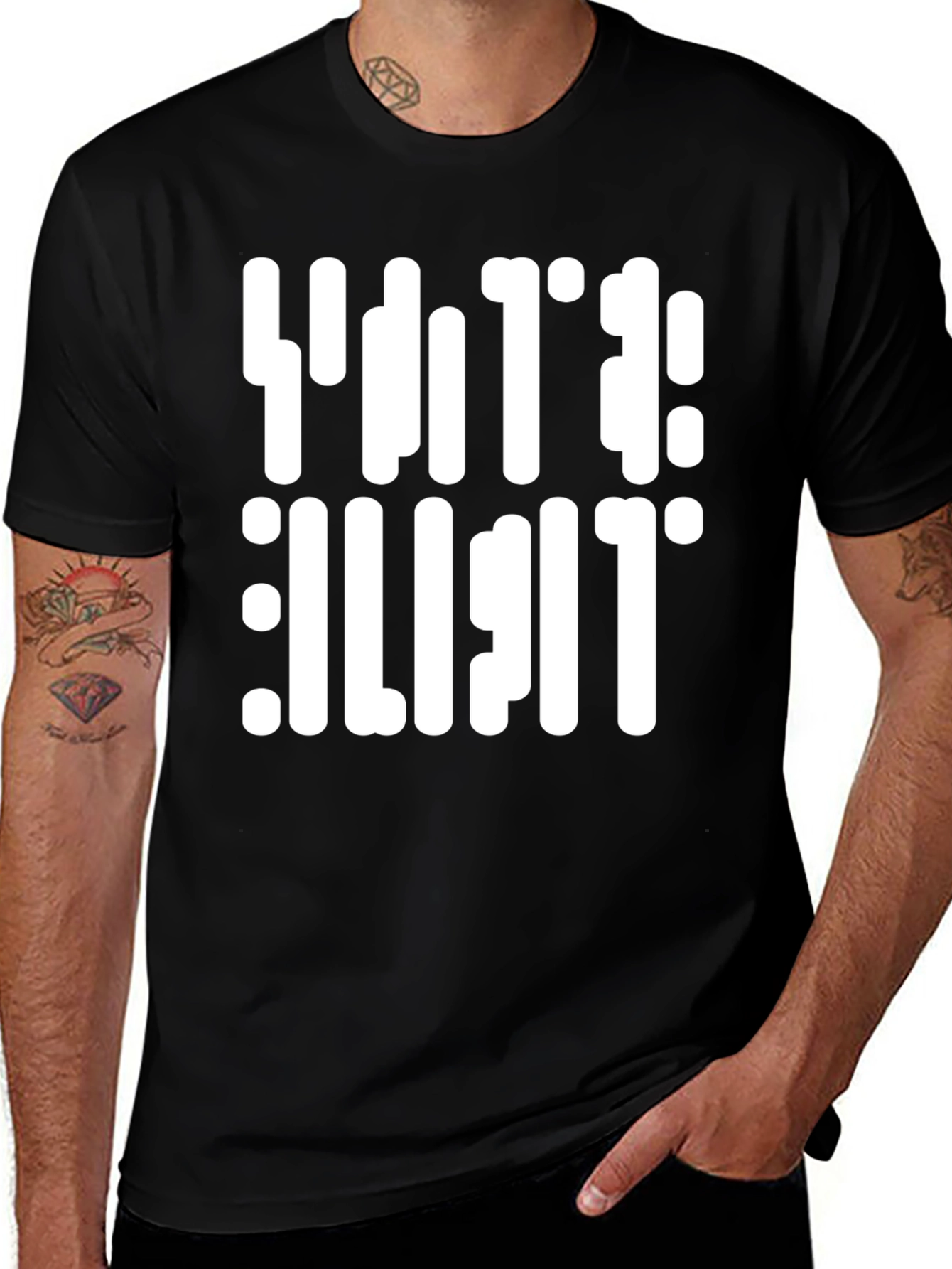 Retro Text Black T-Shirt