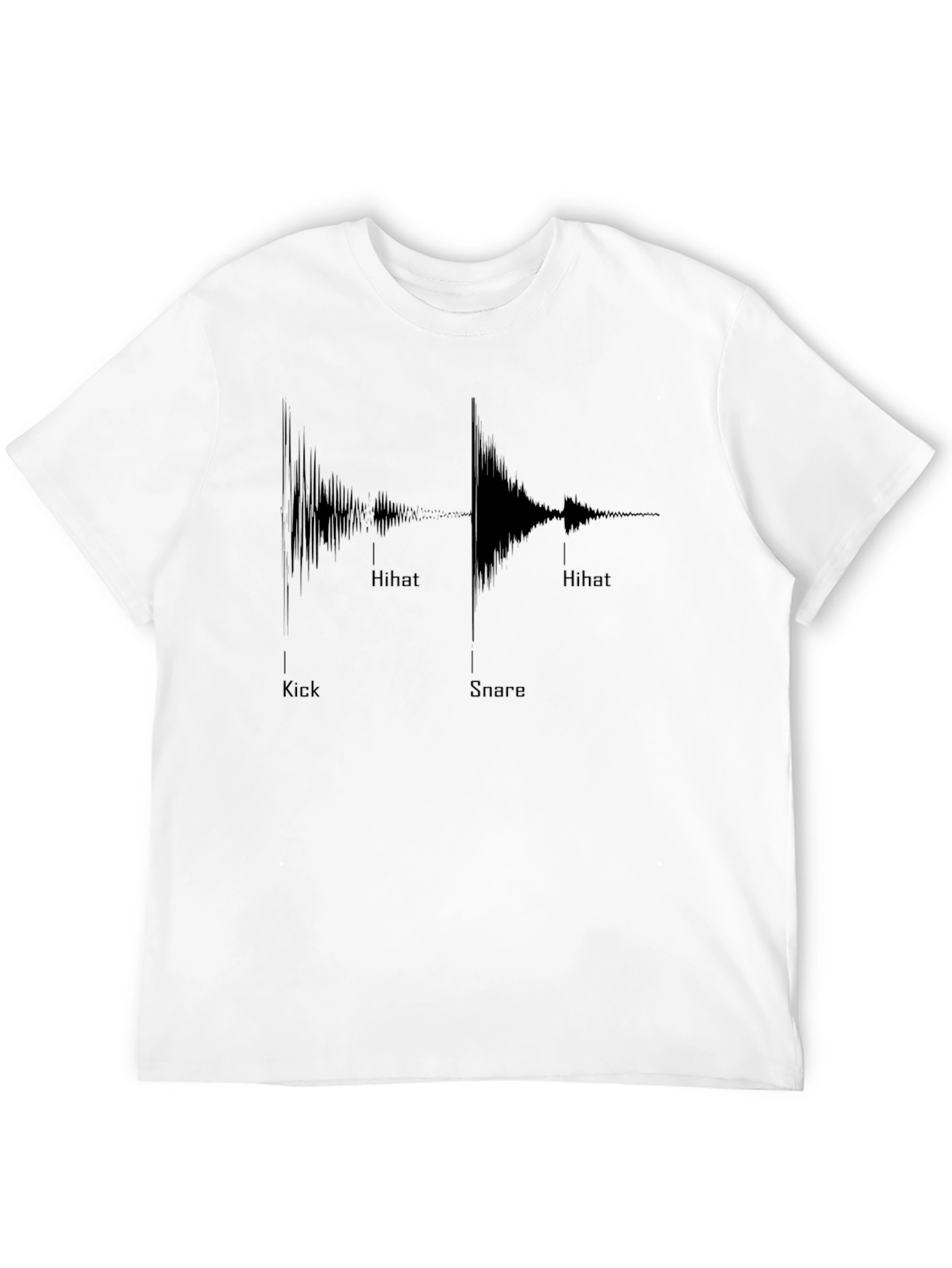 Drum Beat Waveform Graphic Tee - Black