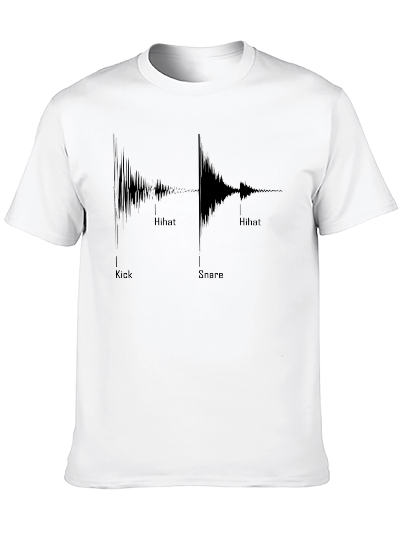 Drum Beat Waveform Graphic Tee - Black