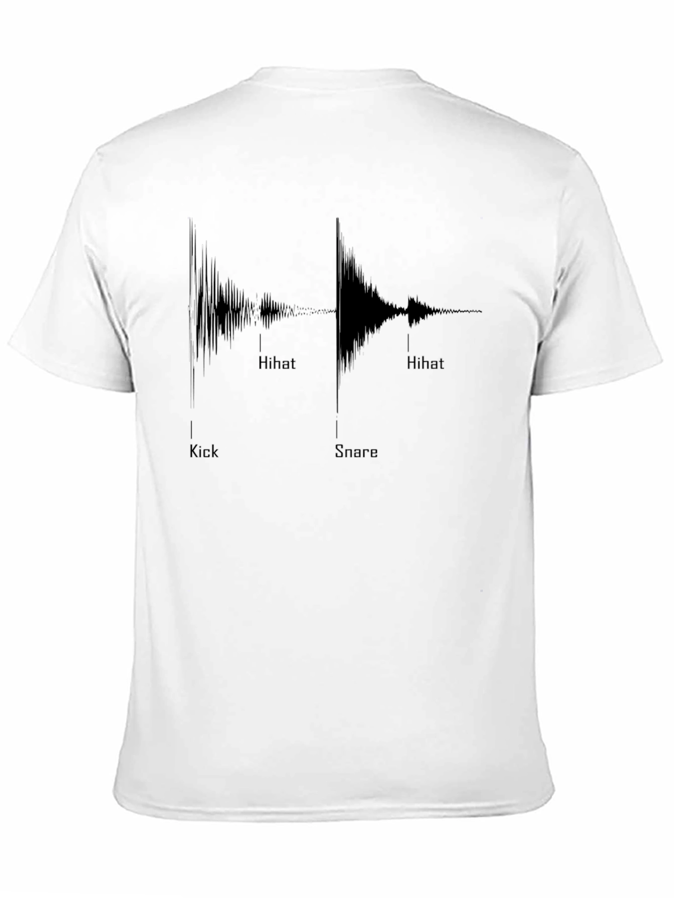 Drum Beat Waveform Graphic Tee - Black