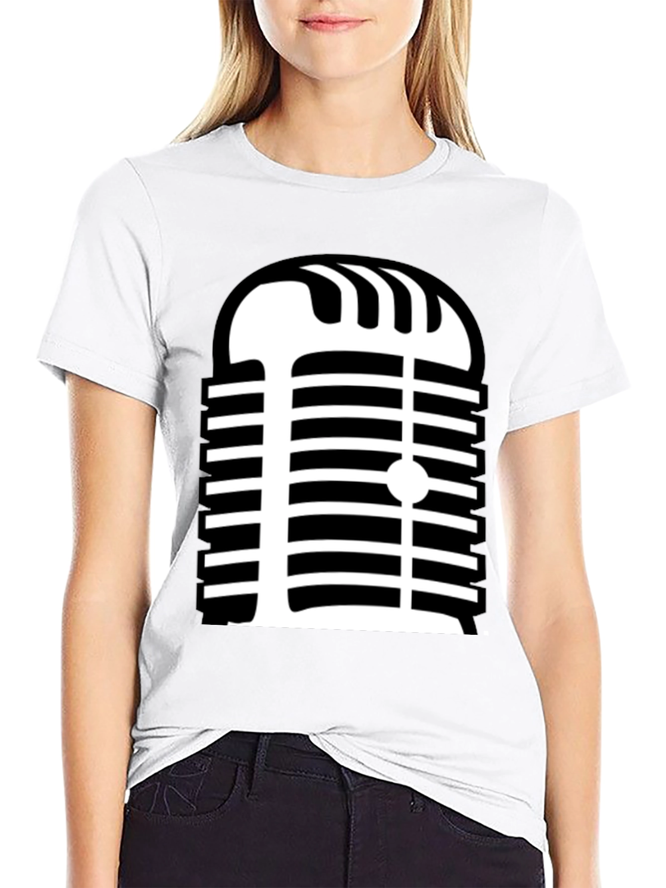 Retro Microphone Graphic Tee - Classic Style