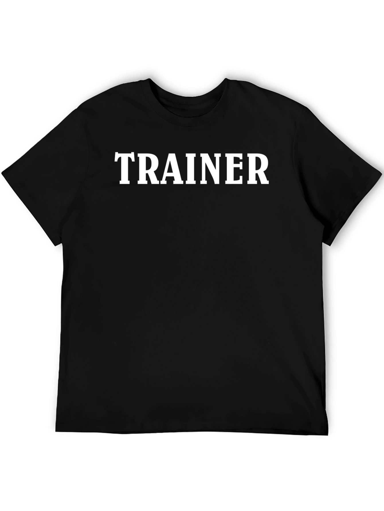 Trainer Graphic Tee - Black Cotton Gym Shirt