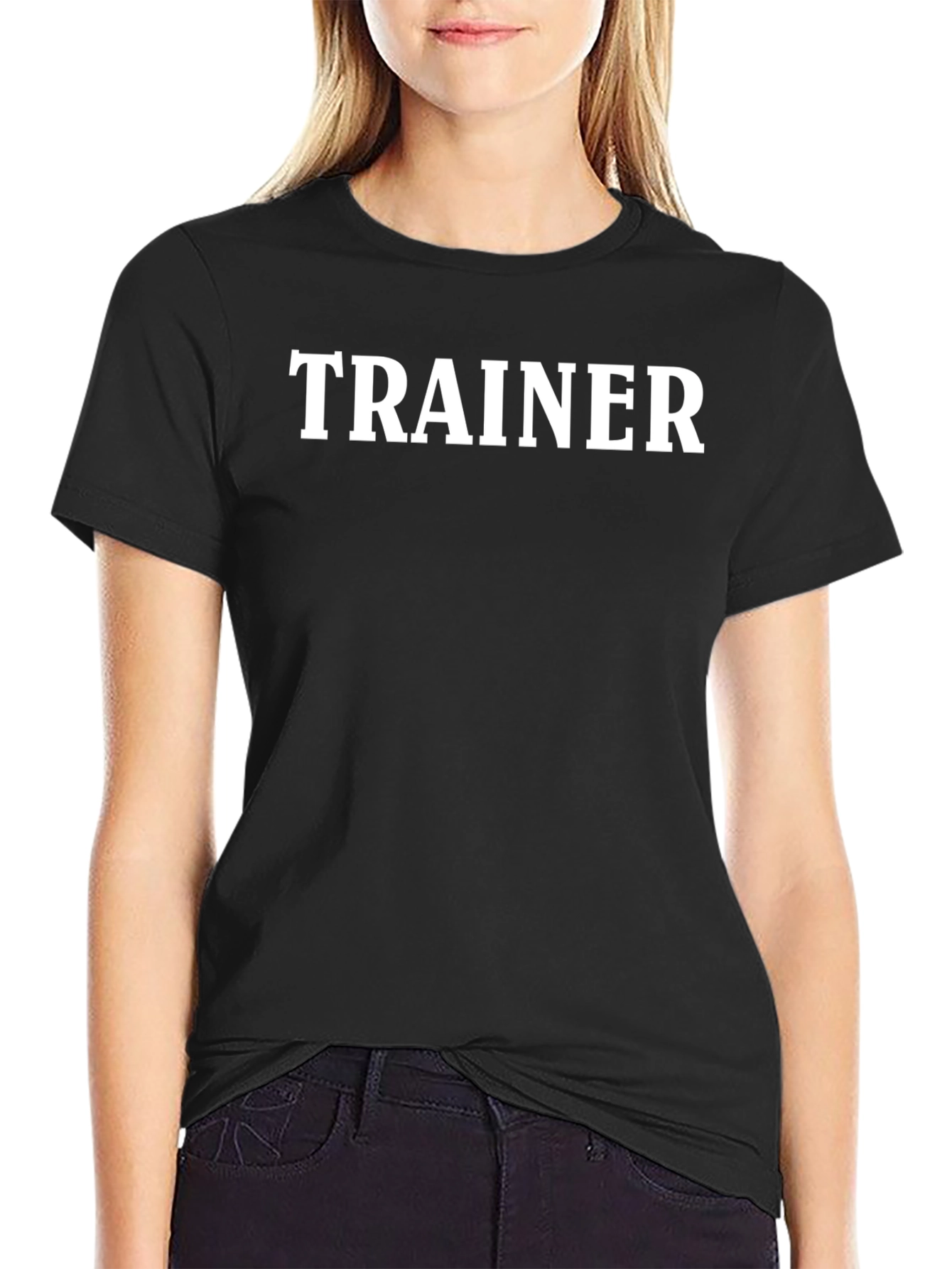 Trainer Graphic Tee - Black Cotton Gym Shirt