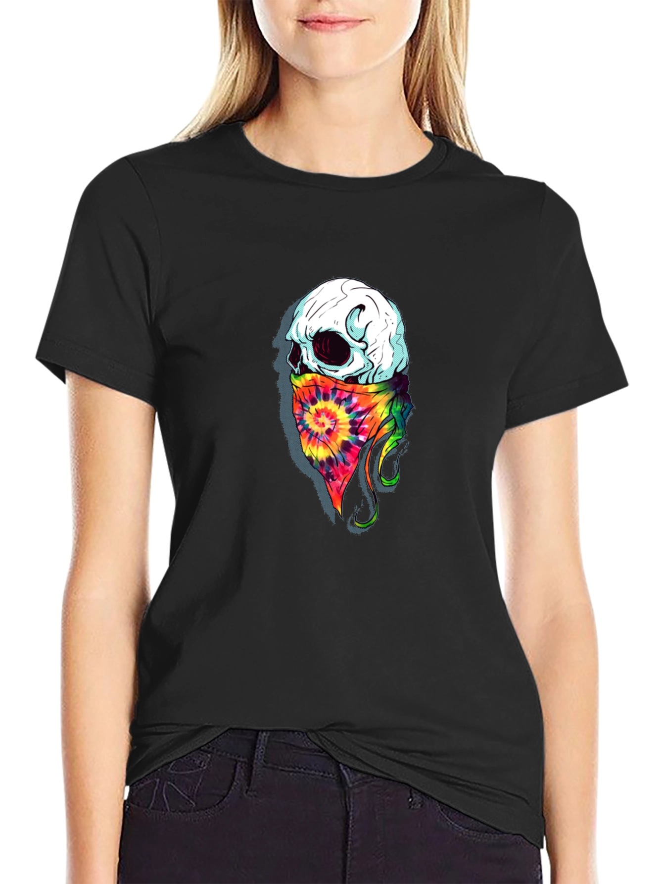 Skull Tie Dye Bandana Graphic Tee