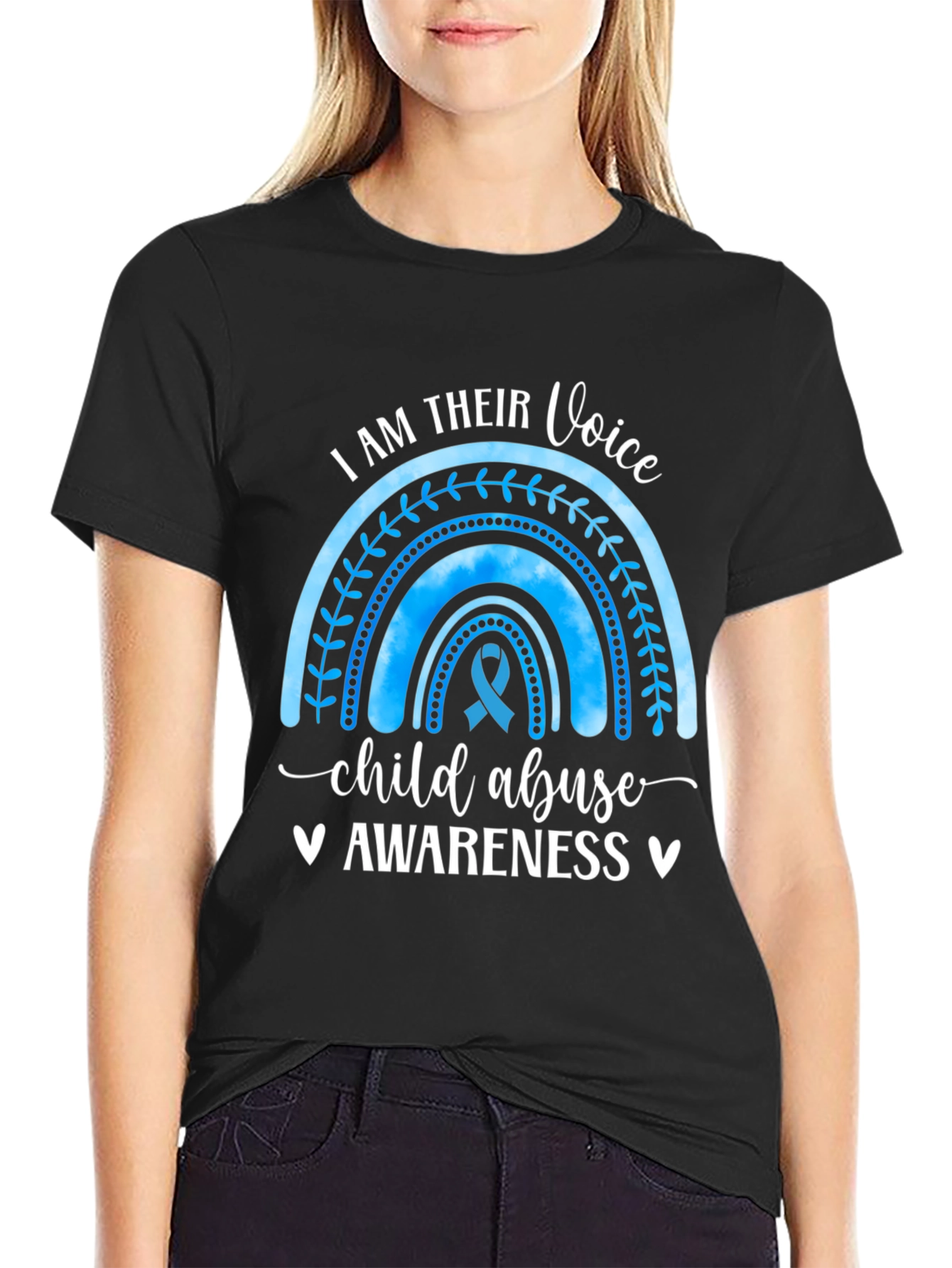 Child Abuse Awareness Rainbow Graphic Tee