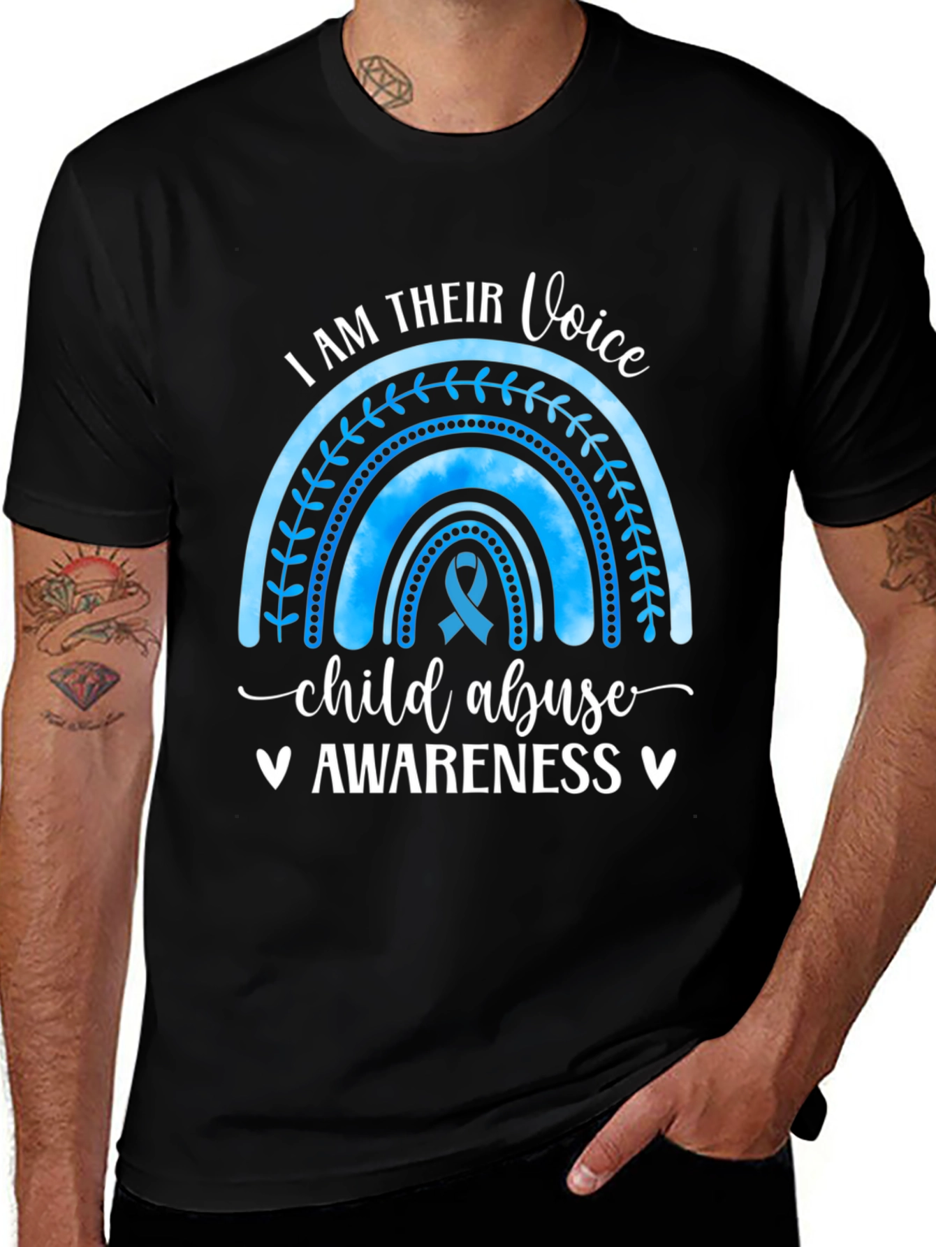 Child Abuse Awareness Rainbow Graphic Tee
