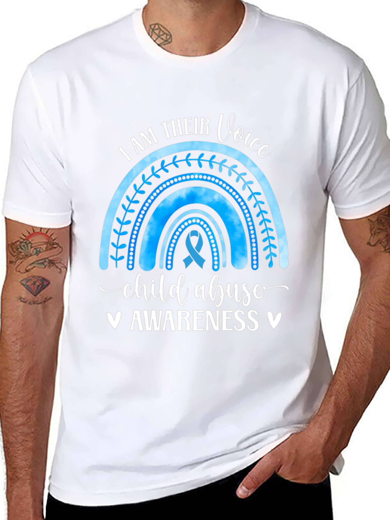 Child Abuse Awareness Rainbow Graphic Tee