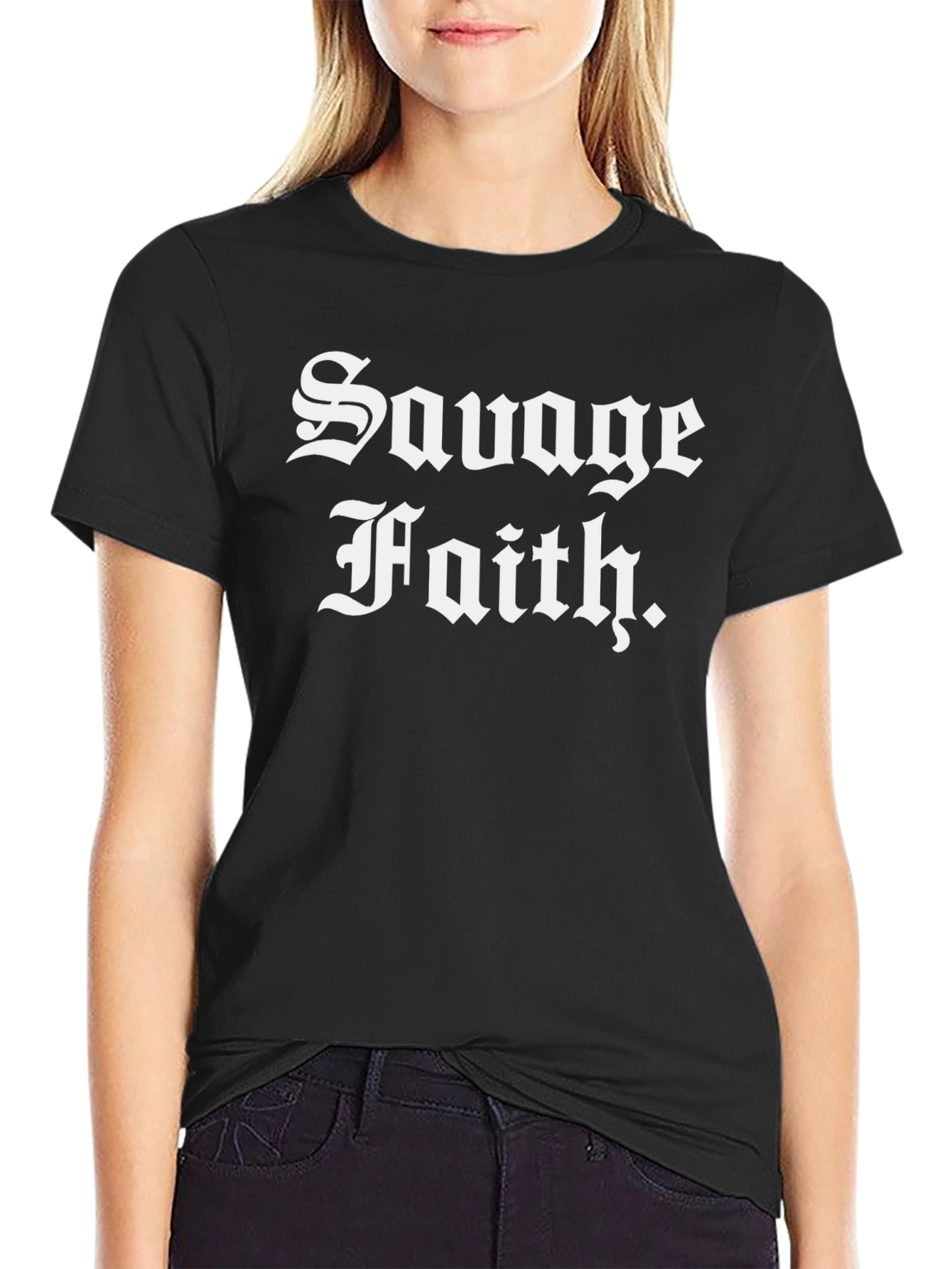 Savage Faith Black T-Shirt - Bold Statement Tee