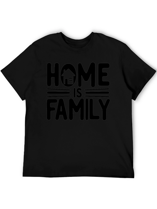 Home Is Family Graphic Tee - Black Casual Shirt