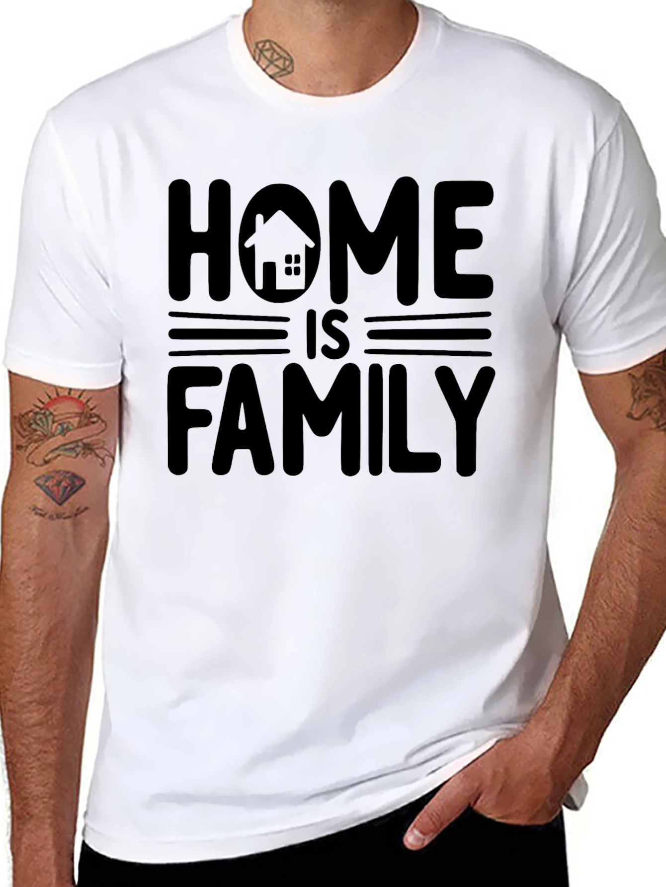 Home Is Family Graphic Tee - Black Casual Shirt