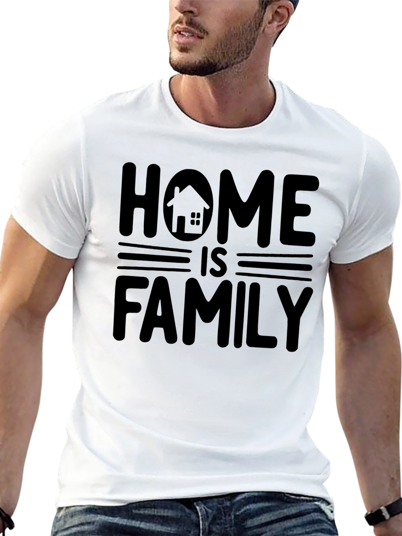 Home Is Family Graphic Tee - Black Casual Shirt