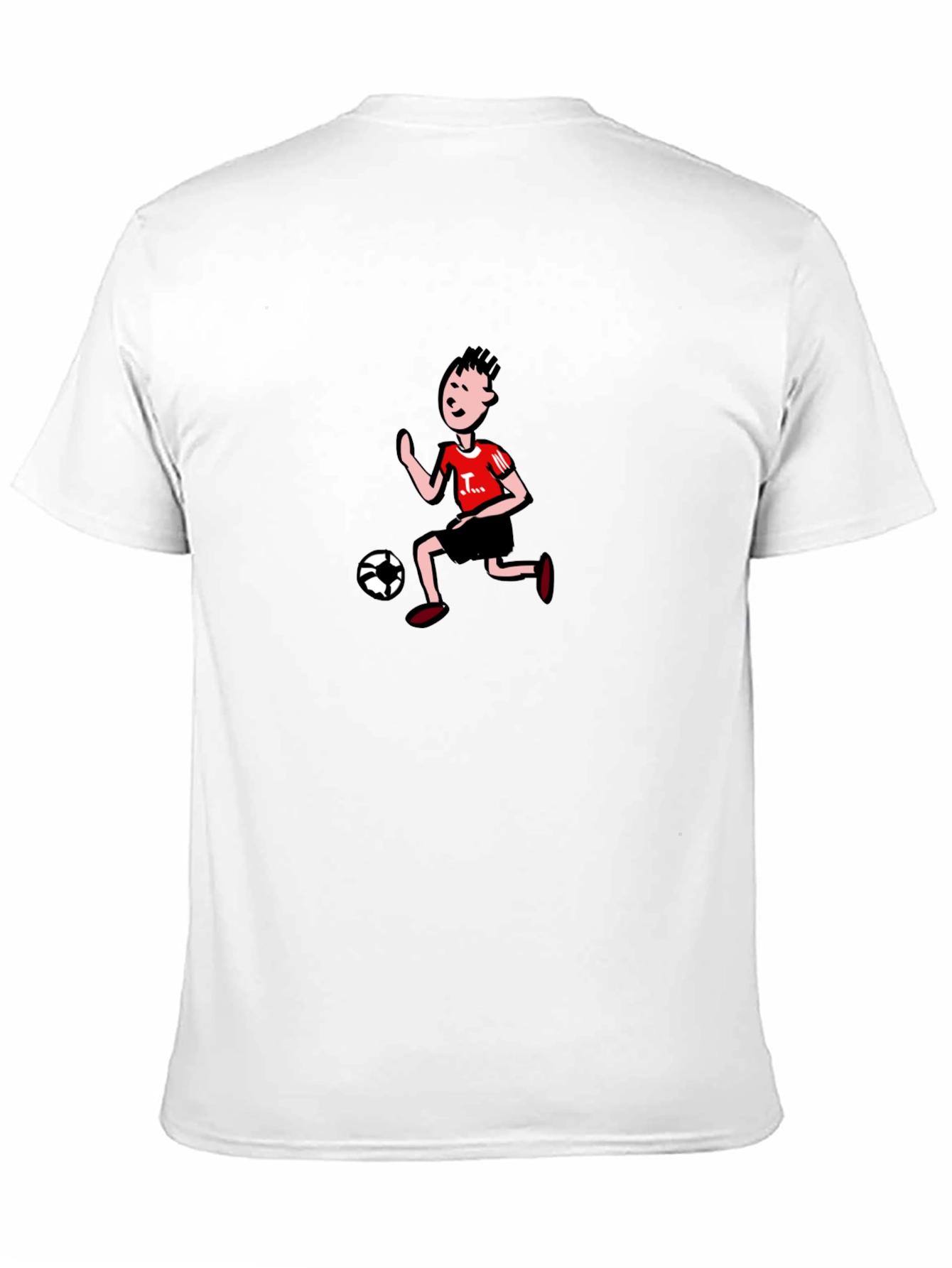 Cartoon Soccer Player Graphic Tee - Black