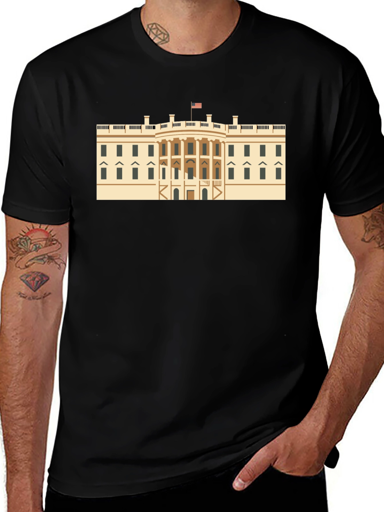 White House Graphic Tee - Patriotic Style
