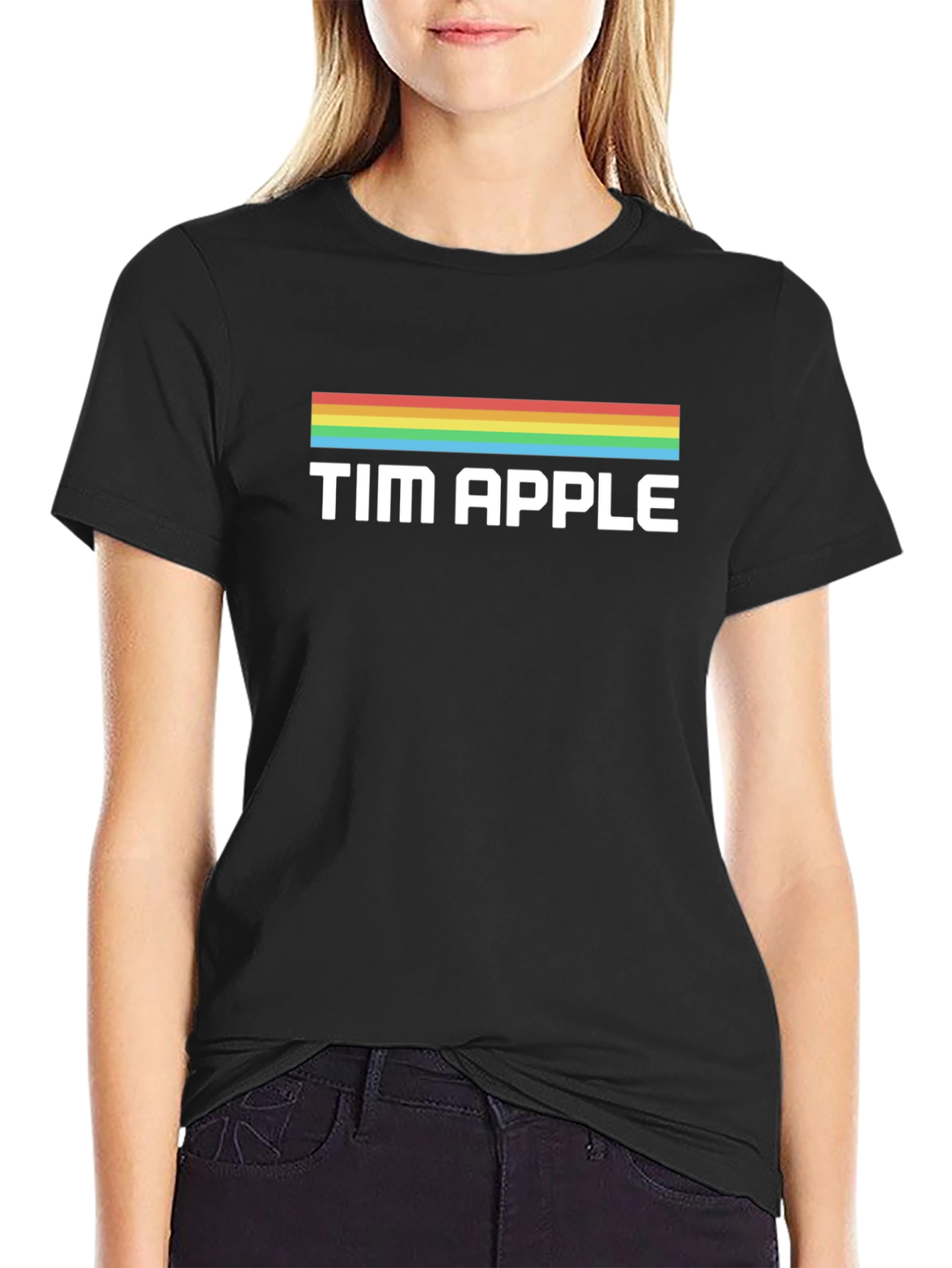 Tim Apple Rainbow T-Shirt - Black