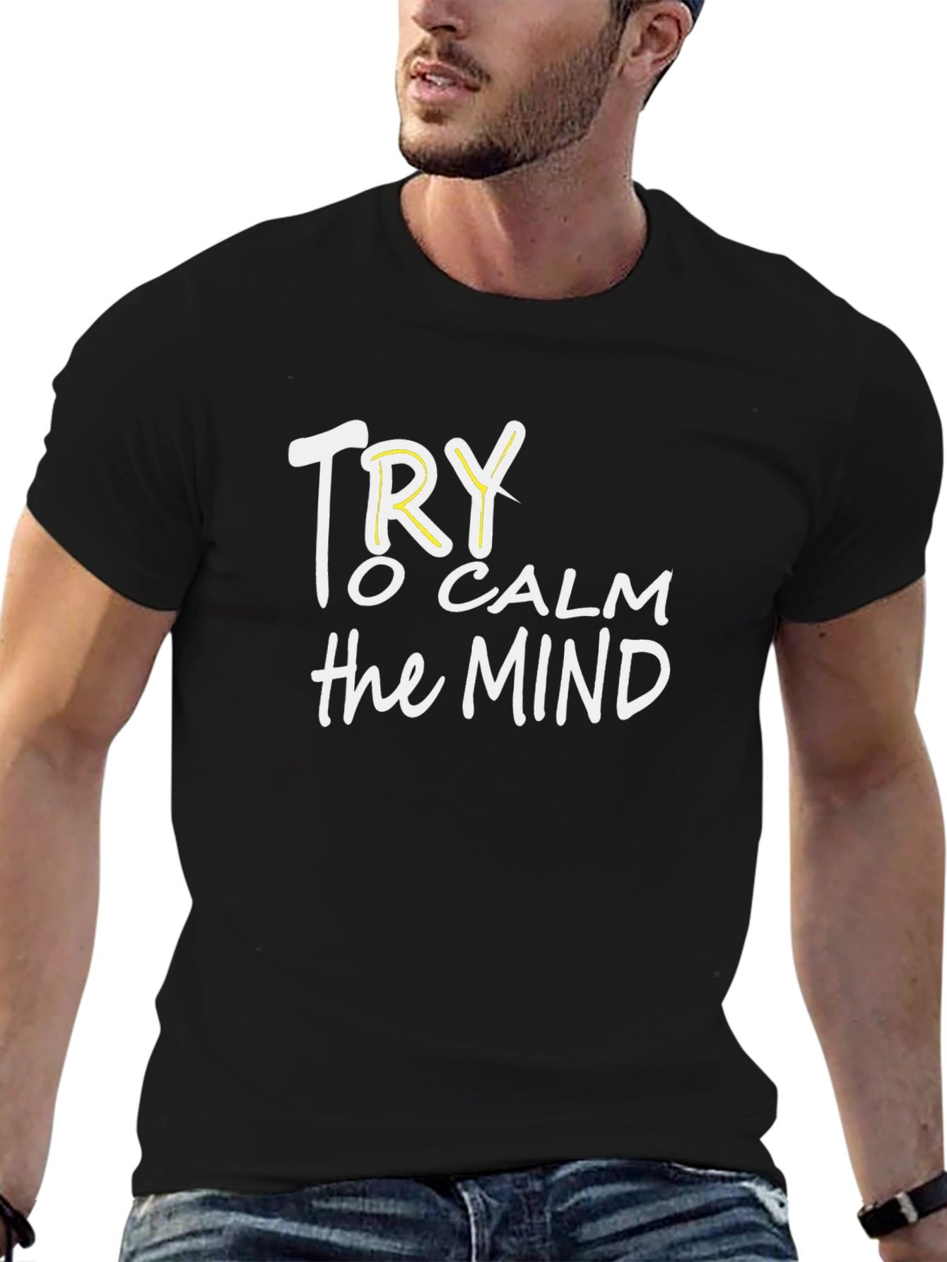 Try to Calm the Mind Black T-Shirt