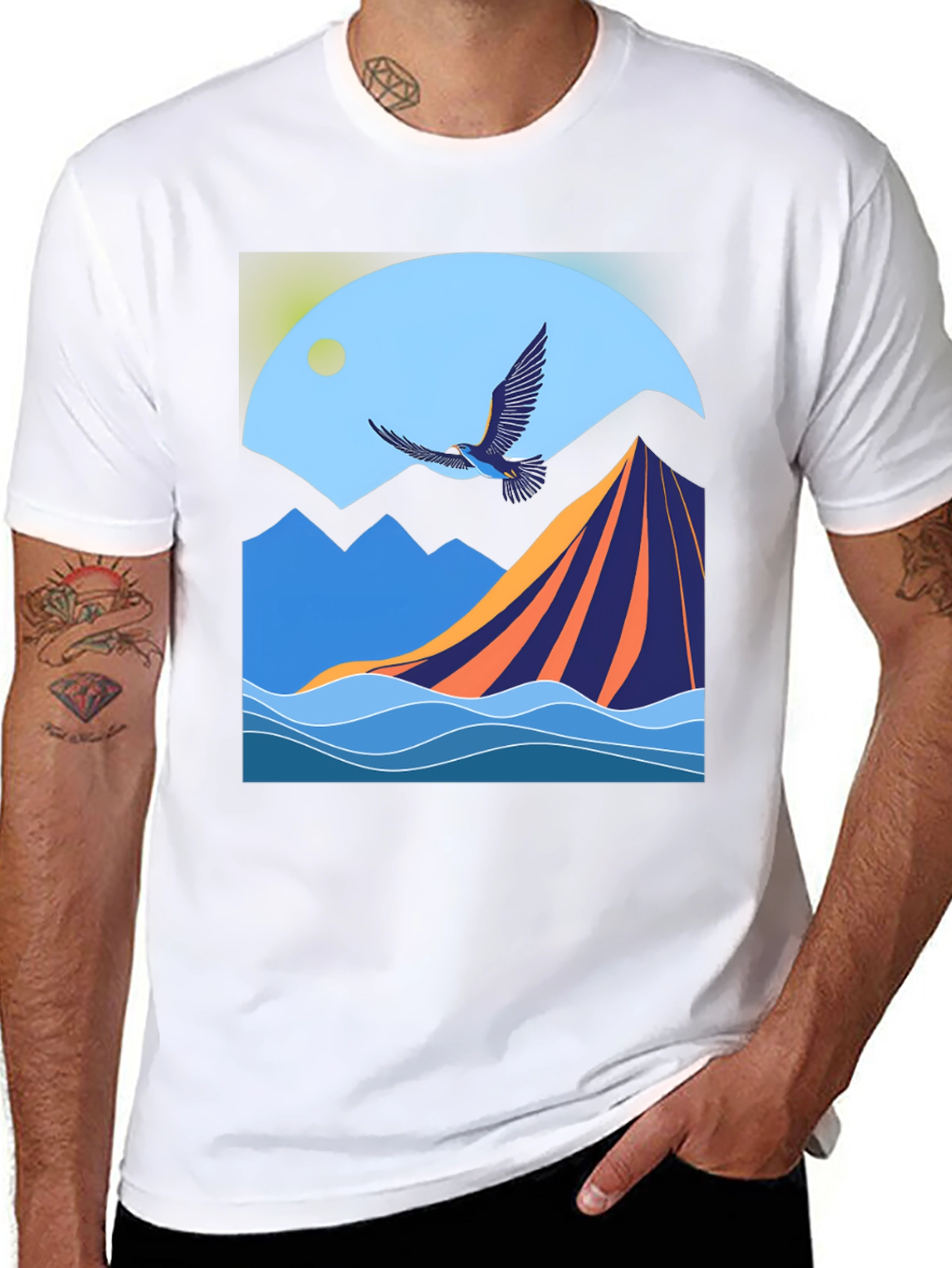 Mountain & Bird Graphic Tee