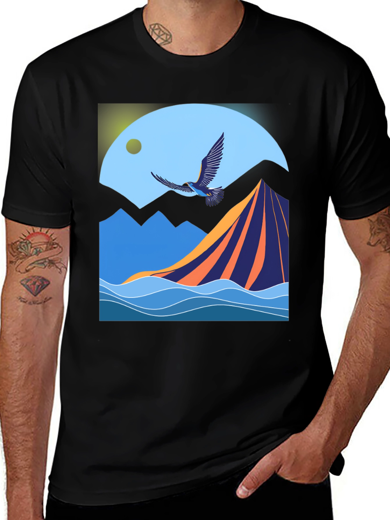 Mountain & Bird Graphic Tee