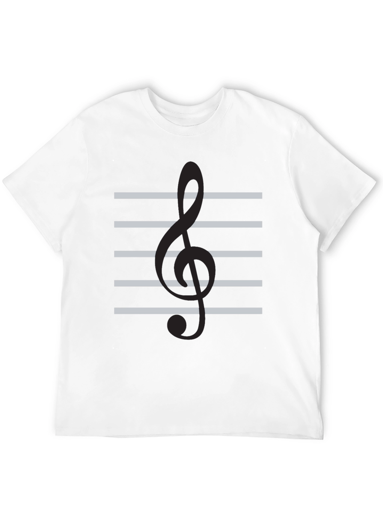 Musical Clef Staff T-Shirt - Black Cotton Tee