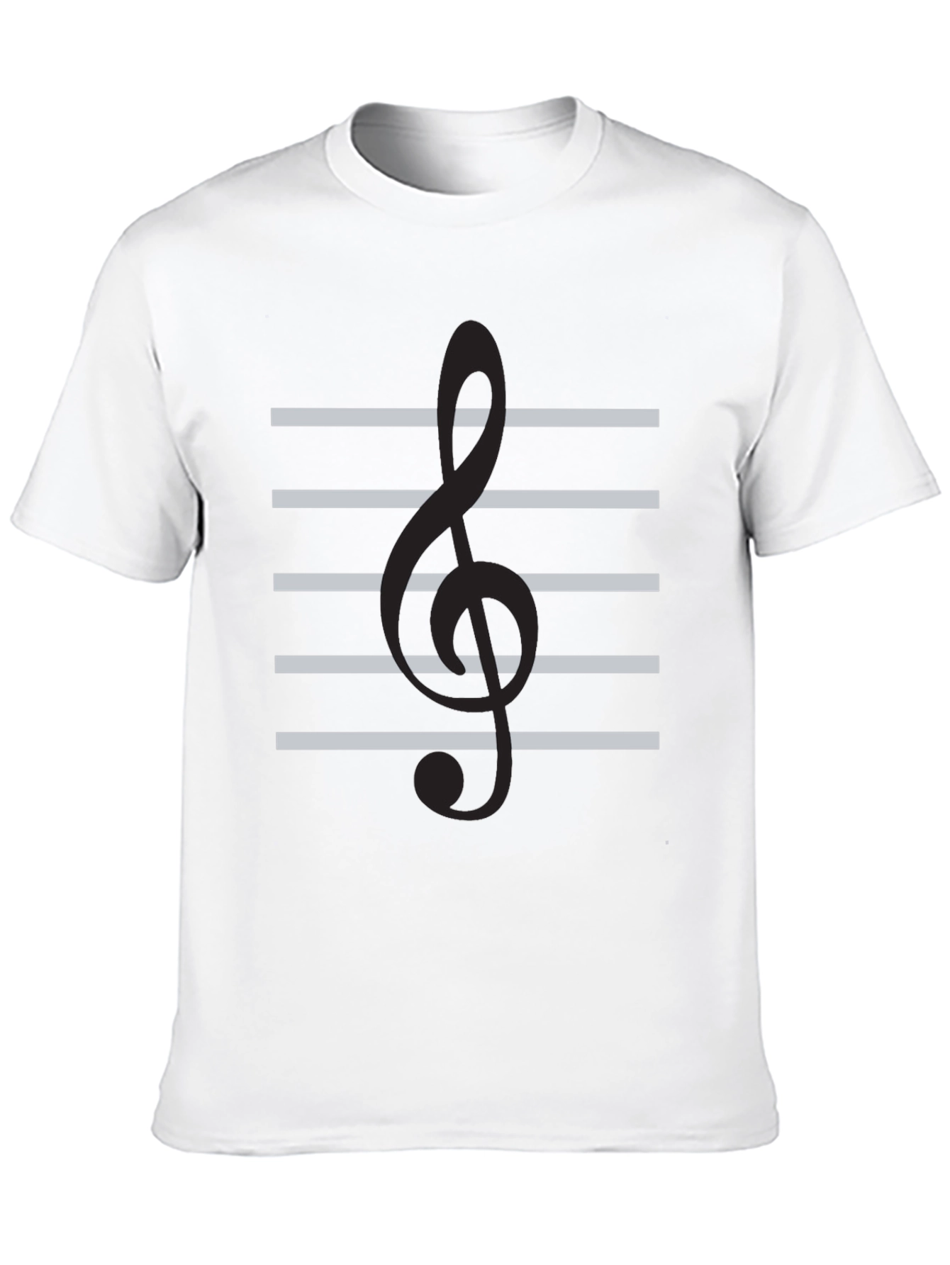Musical Clef Staff T-Shirt - Black Cotton Tee