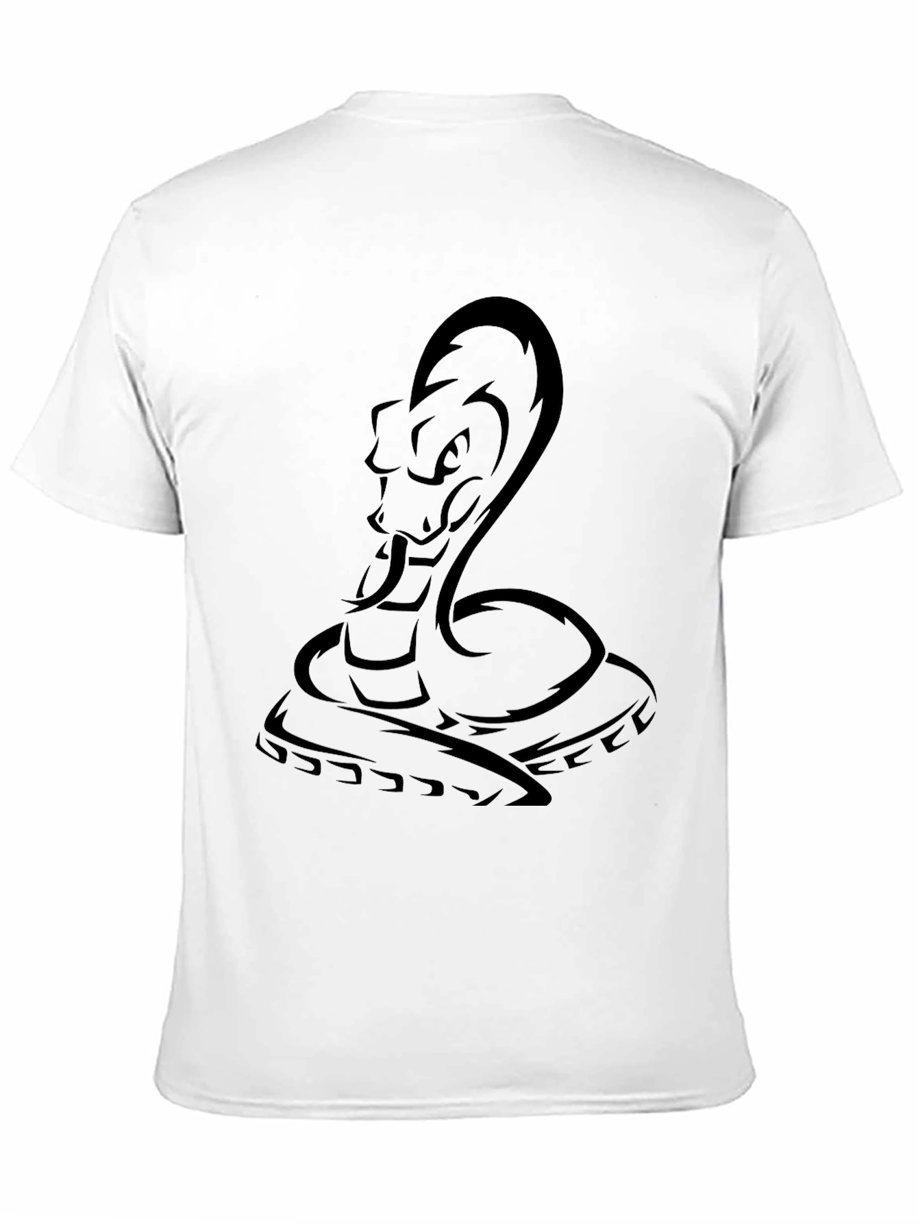 Mens Black Cobra Snake Graphic T-Shirt