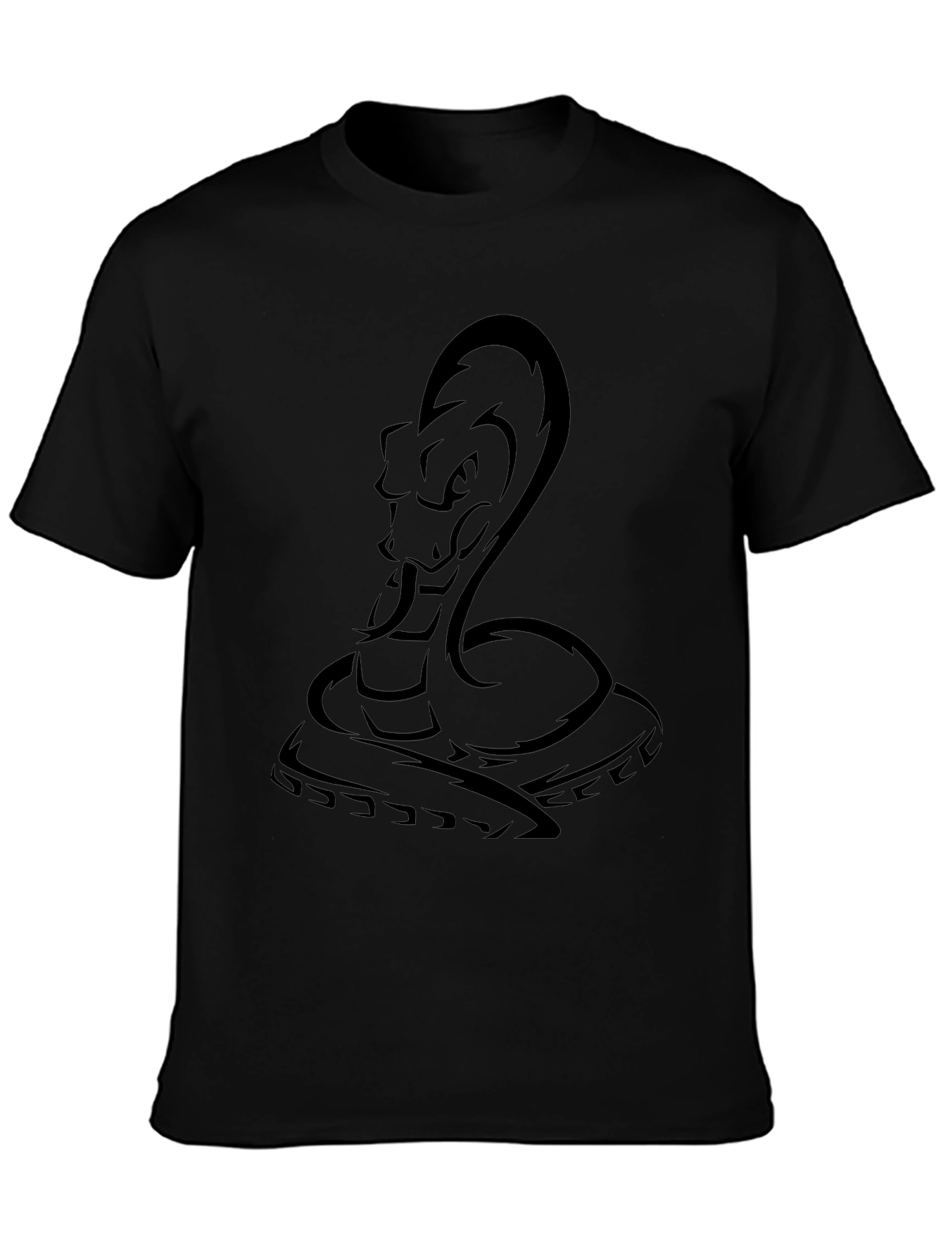 Mens Black Cobra Snake Graphic T-Shirt