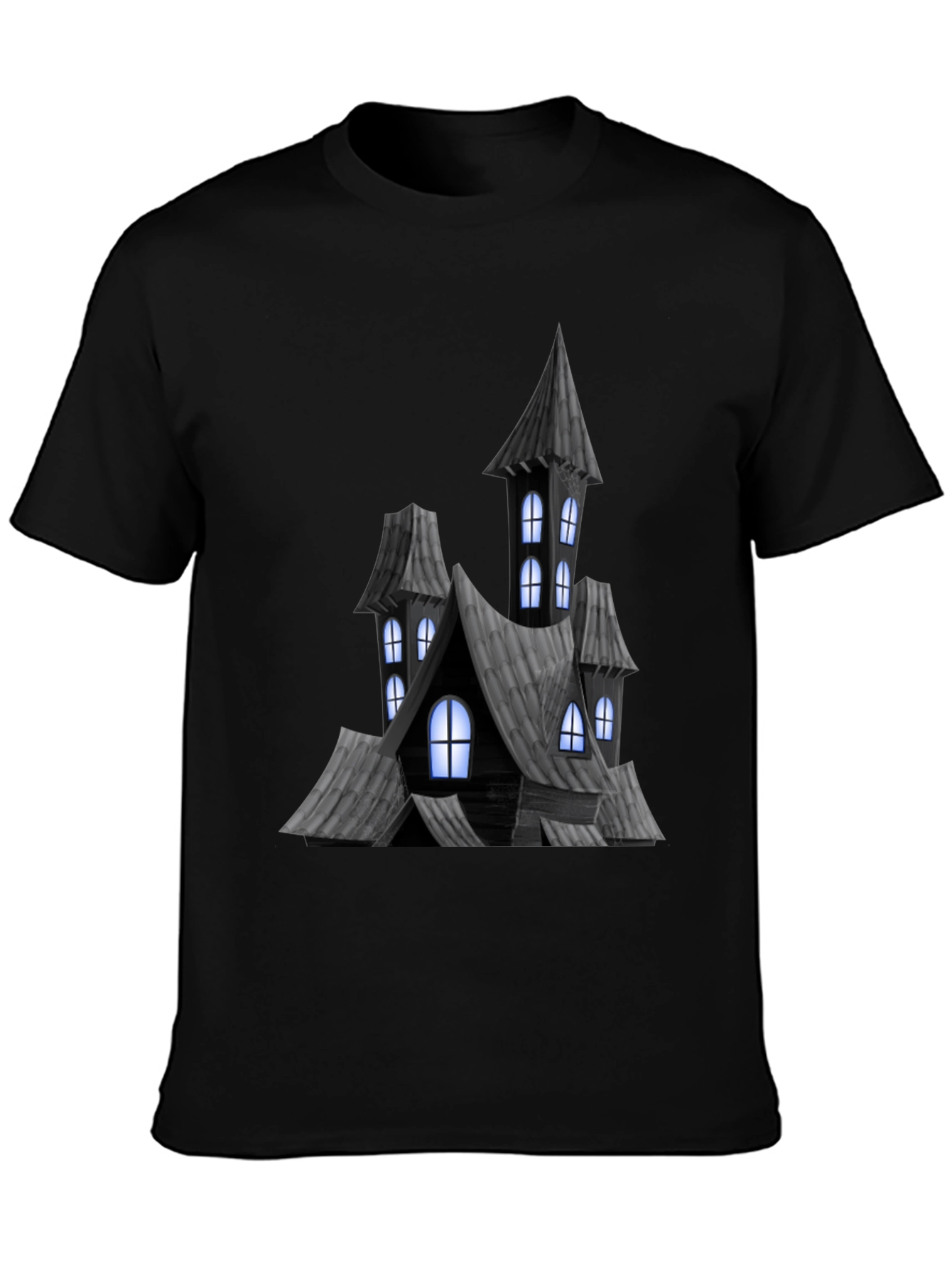 Haunted House Graphic Tee - Spooky Halloween Shirt