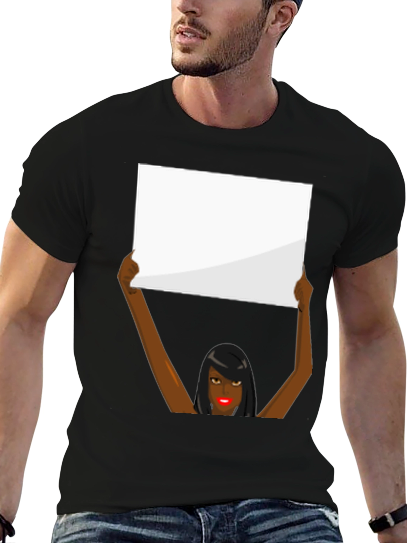 Graphic Tee - Woman Holding Sign