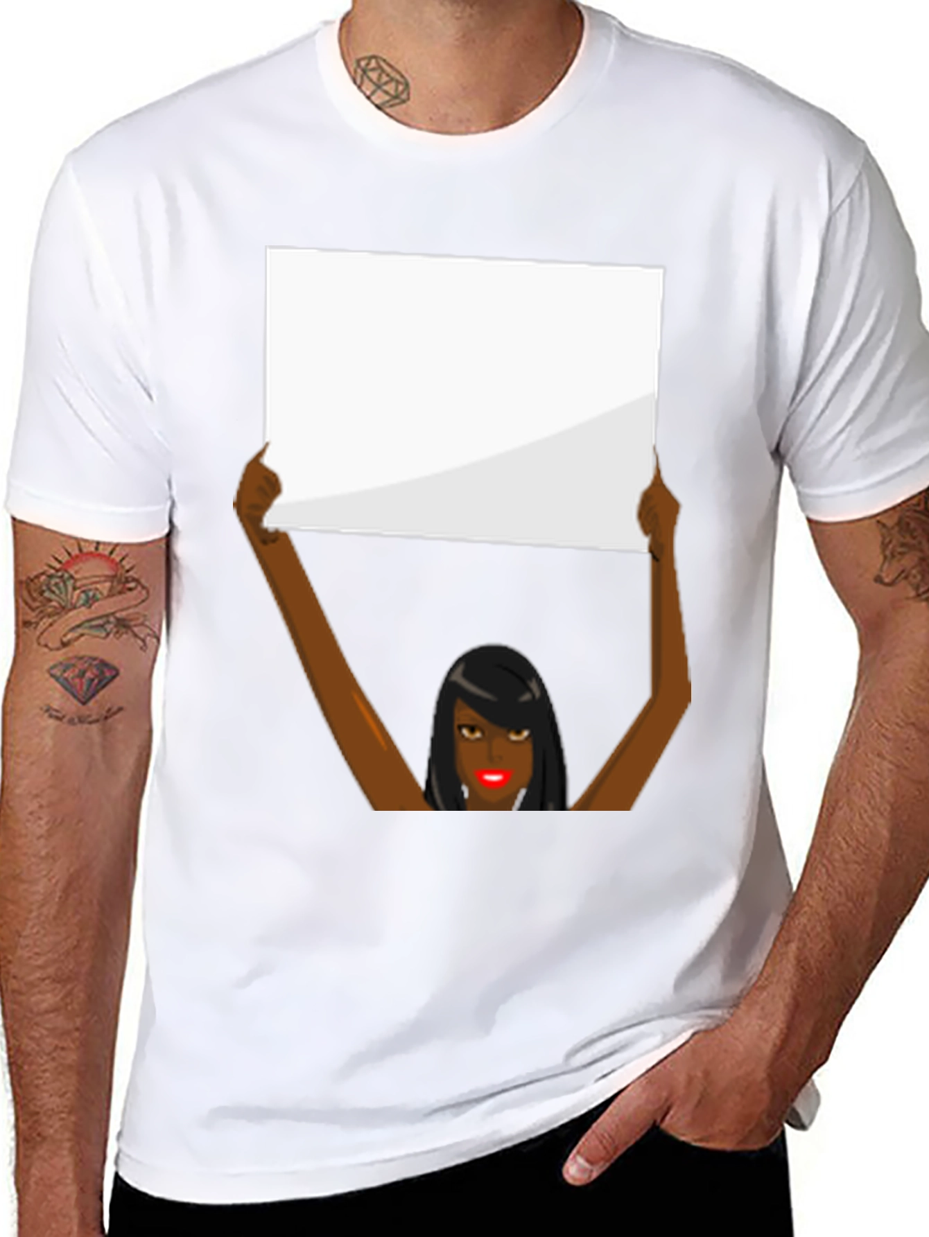 Graphic Tee - Woman Holding Sign