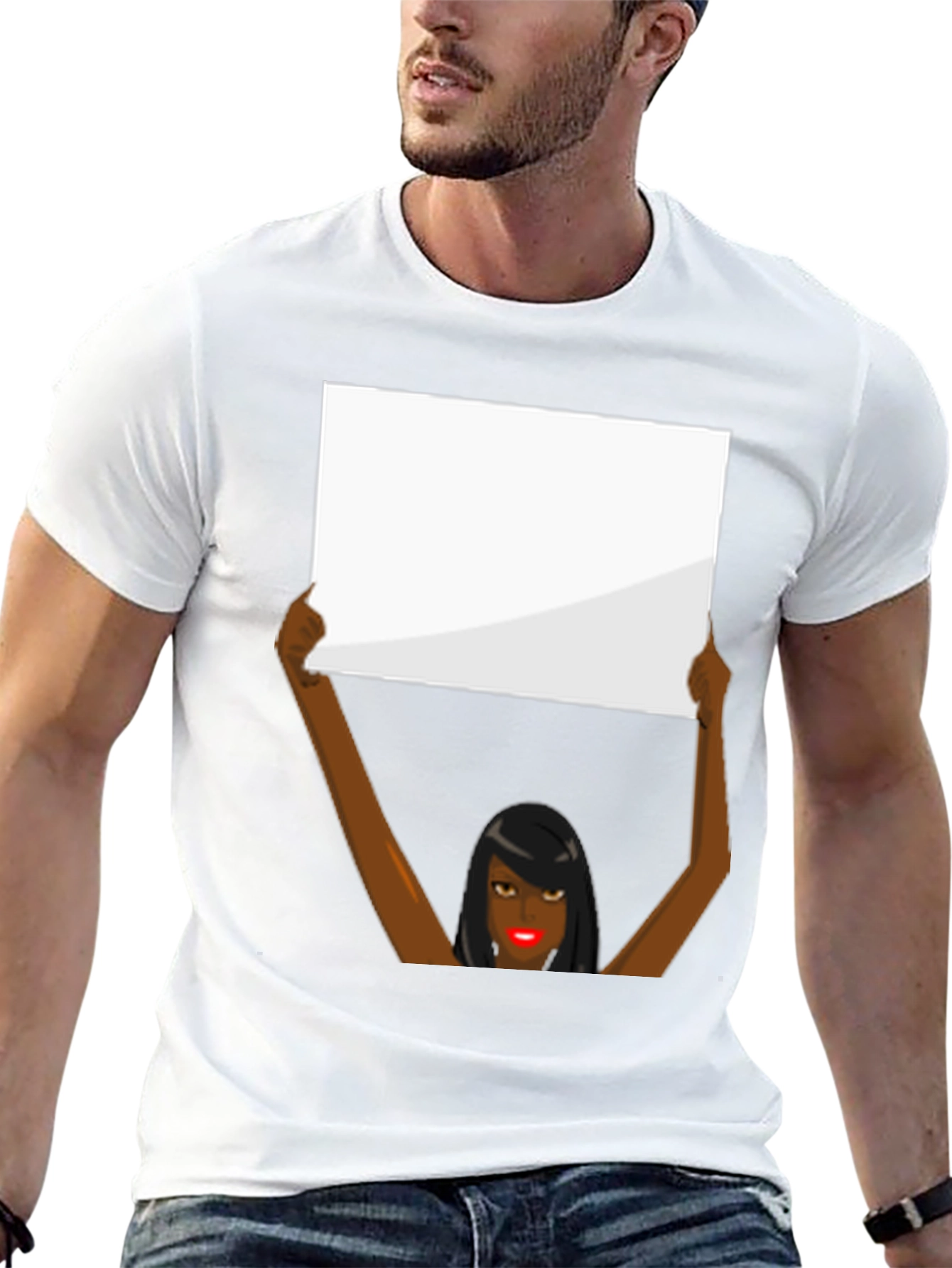 Graphic Tee - Woman Holding Sign