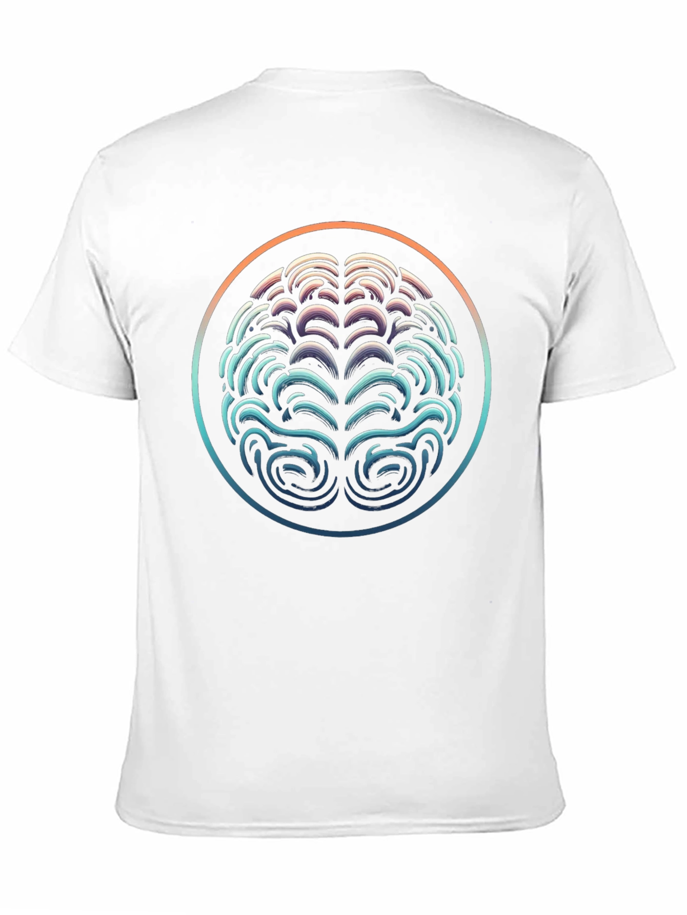 Abstract Brain Graphic Tee - Black Crewneck Shirt