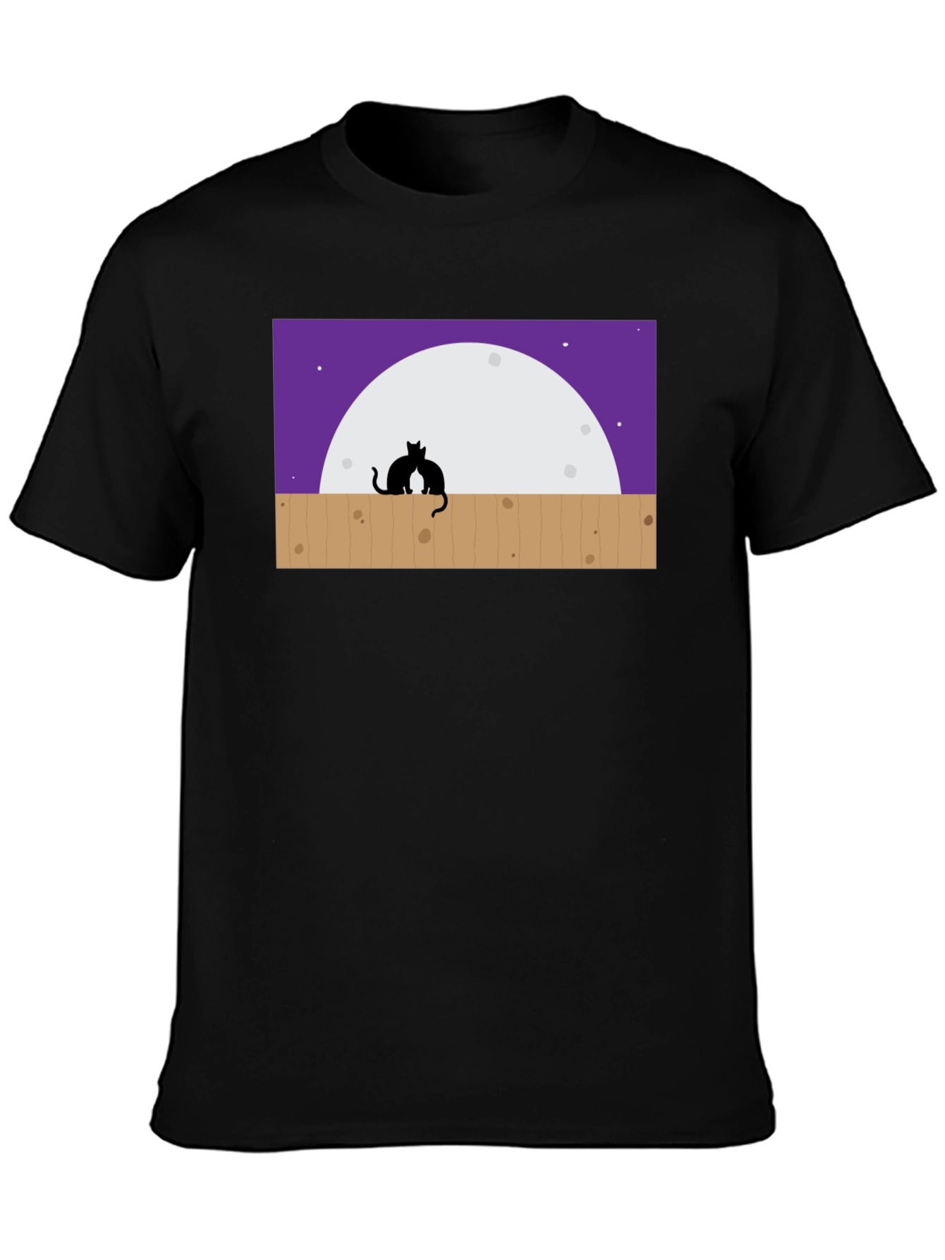 Cats on Fence Moon T-Shirt