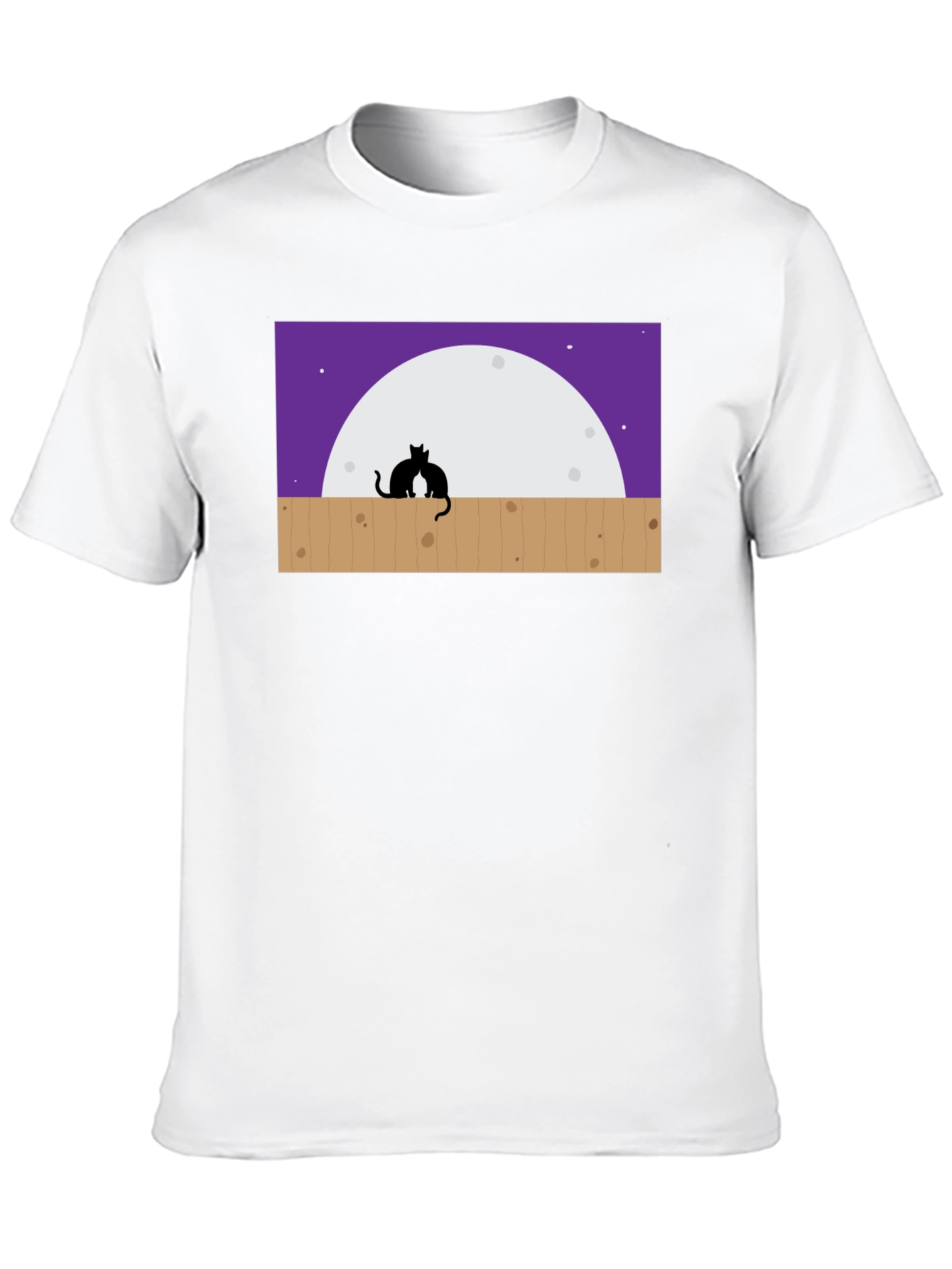 Cats on Fence Moon T-Shirt