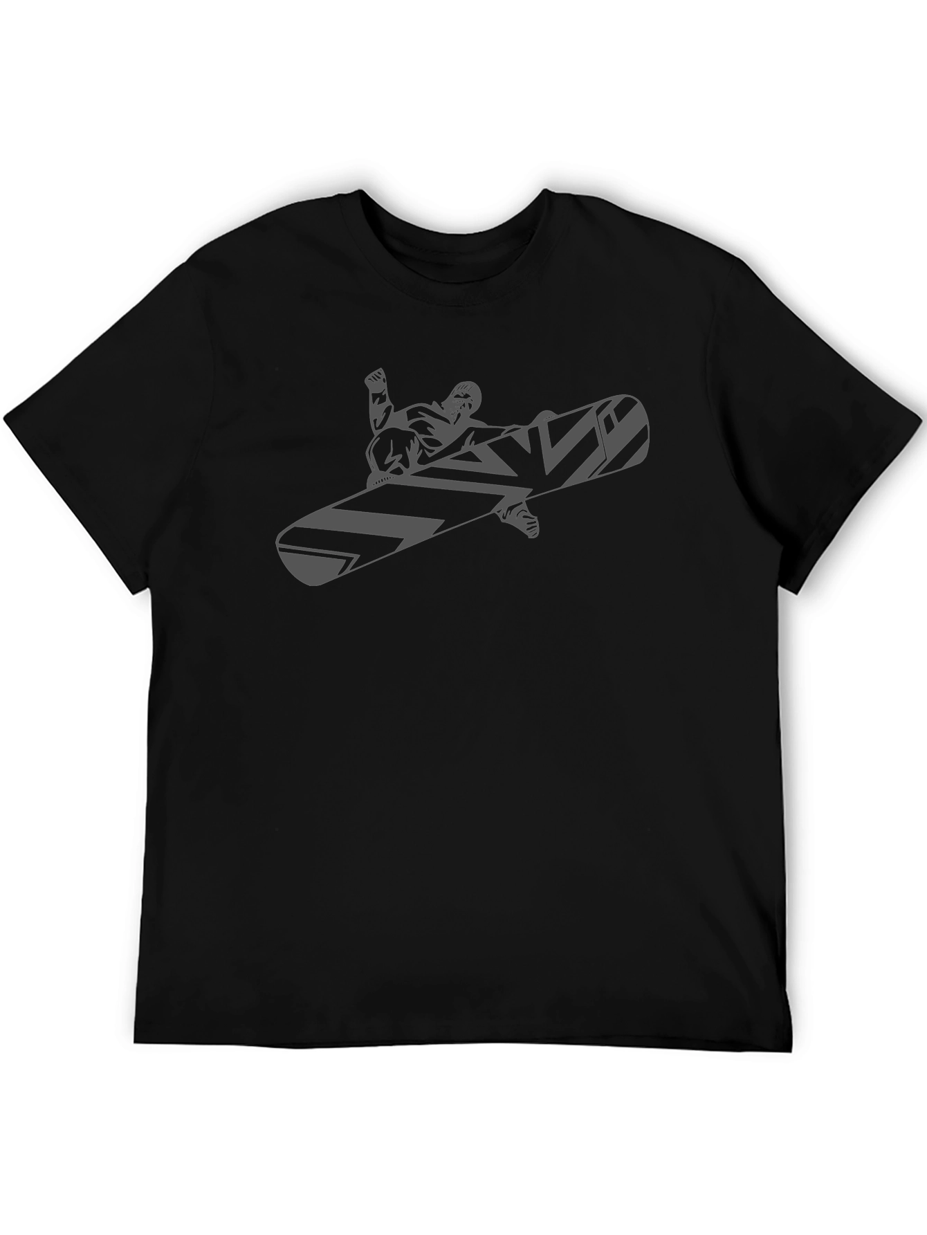 Mens Black Snowboard Graphic Tee
