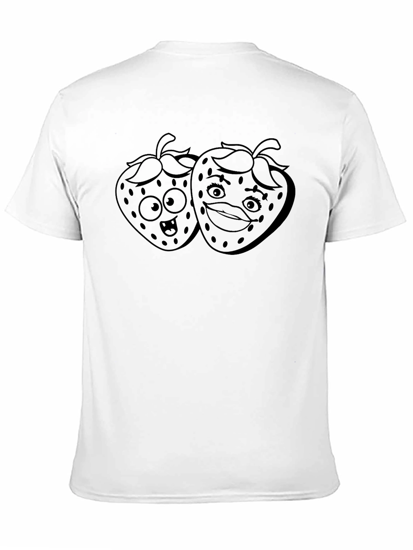 Fun Strawberry Graphic Black T-Shirt
