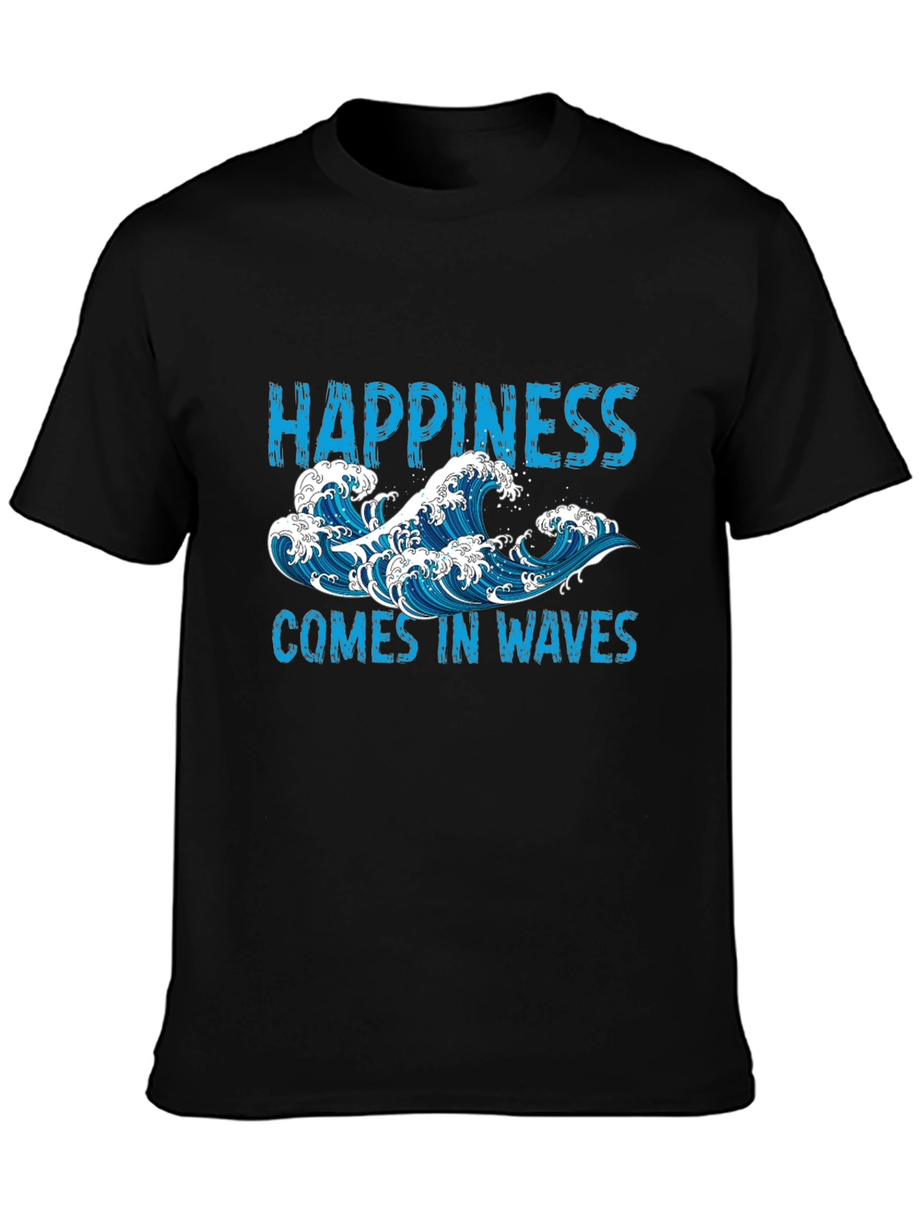Happiness Comes In Waves Mens Graphic Tee