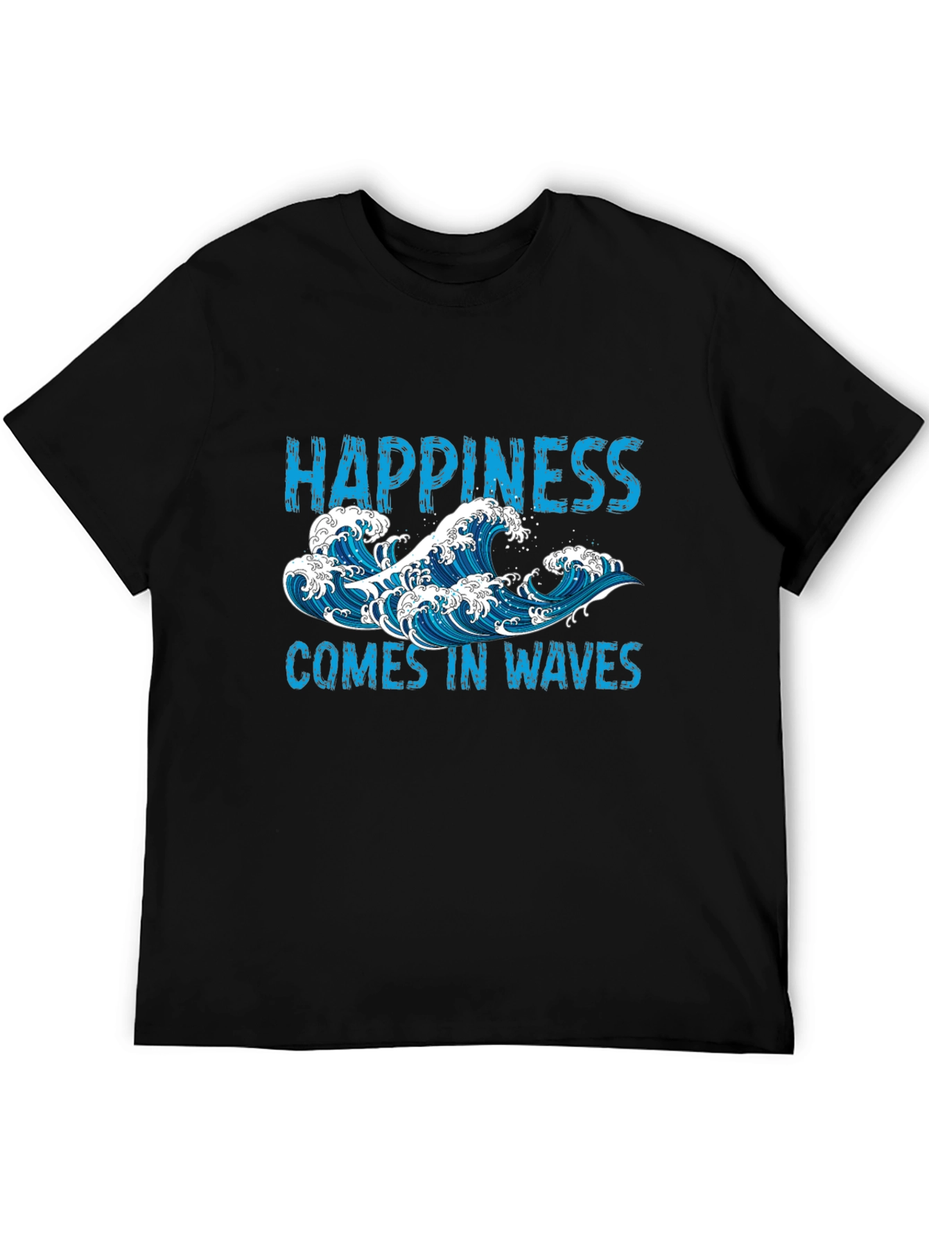 Happiness Comes In Waves Mens Graphic Tee