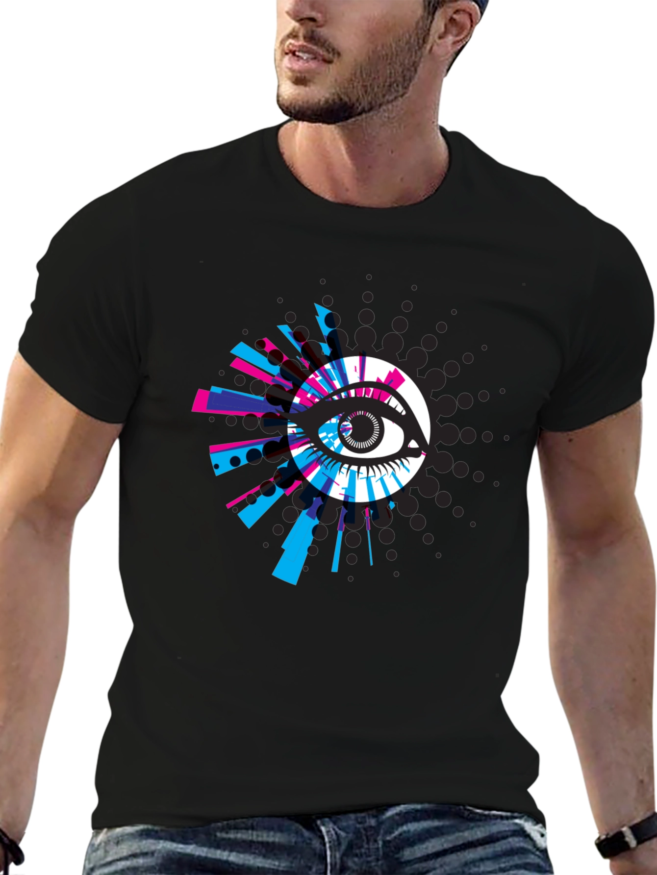 Eye Graphic Black T-Shirt - Modern Design