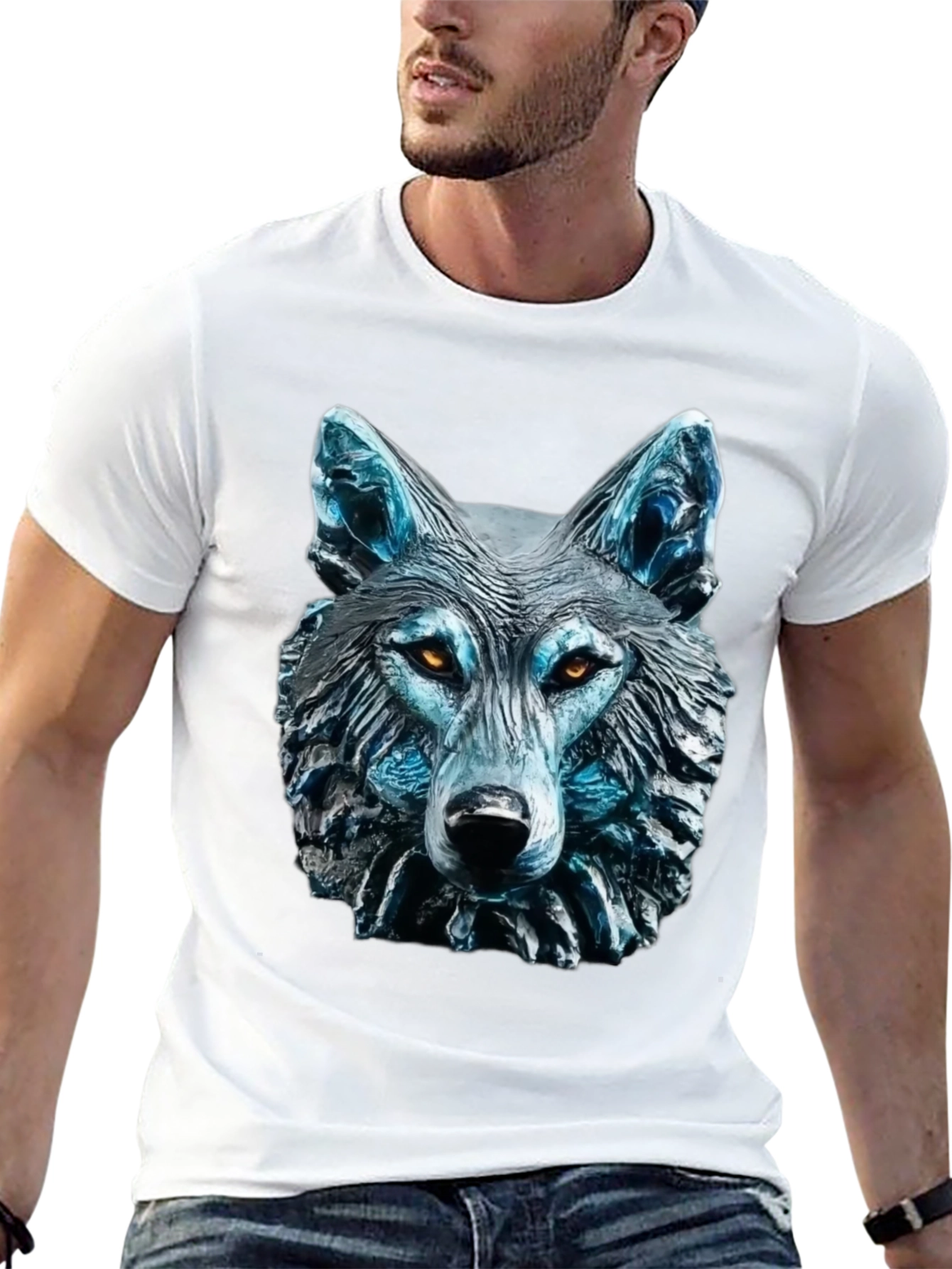 Wolf Graphic Tee - Black Stylish Animal Shirt
