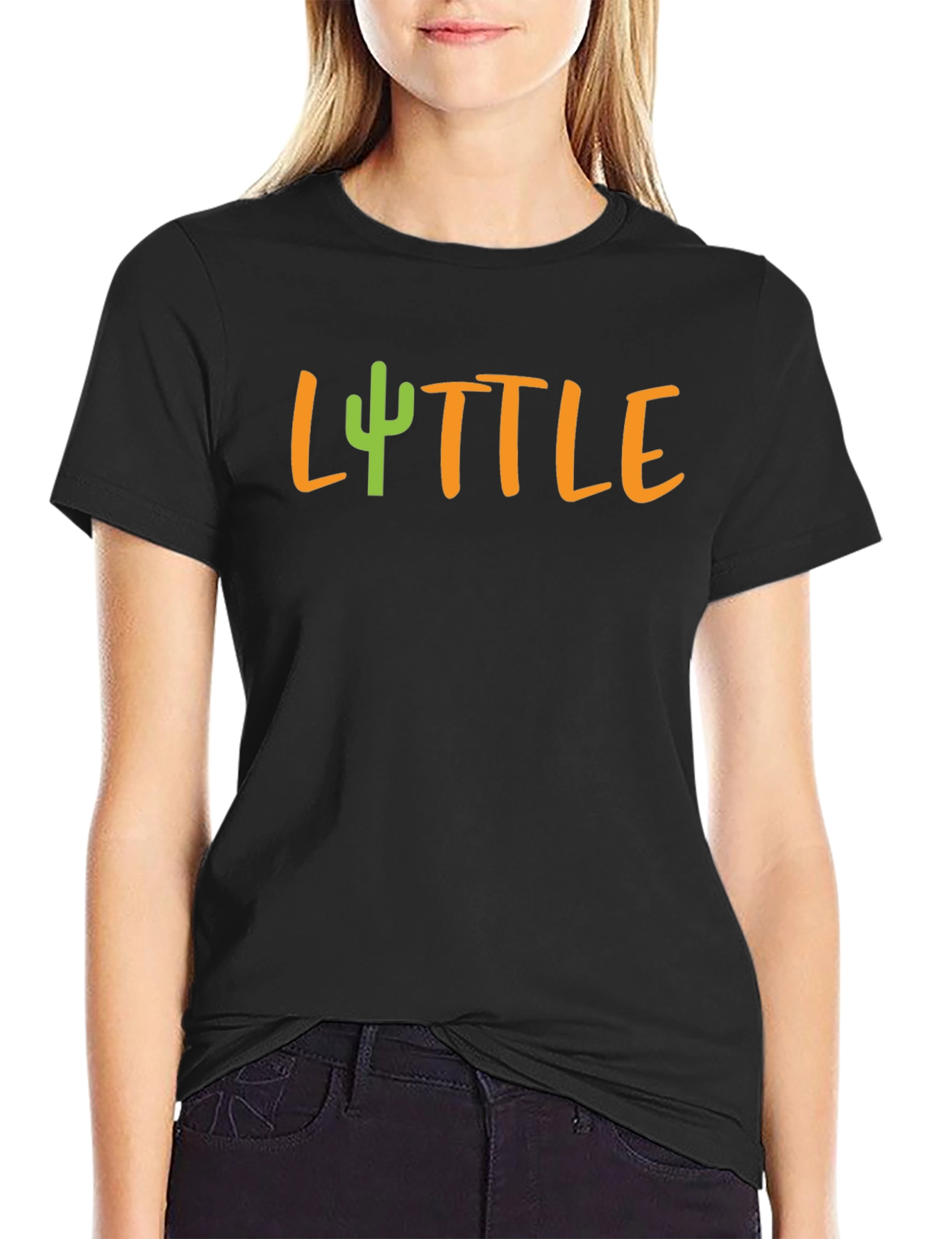 Little Cactus Graphic T-Shirt - Stylish Black Tee