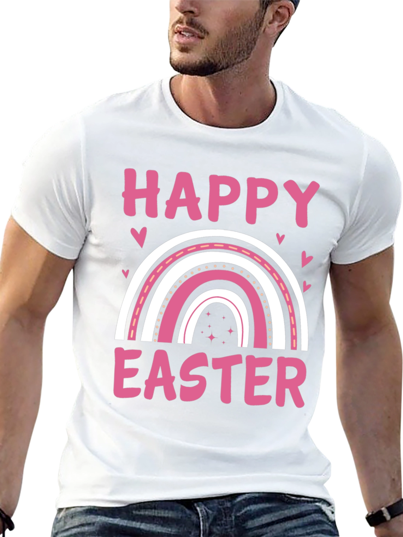 Happy Easter Rainbow Graphic T-Shirt