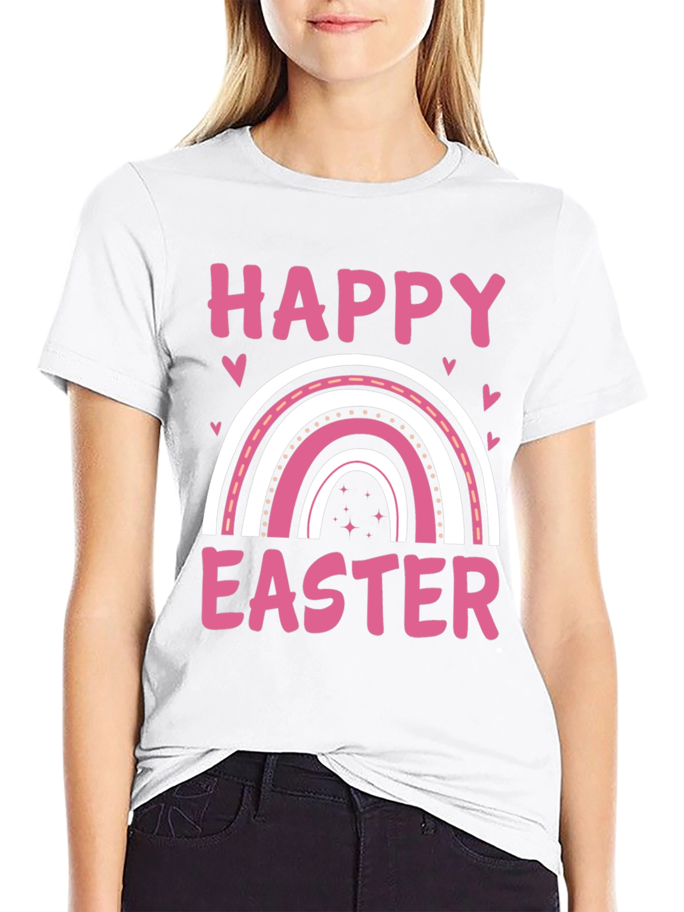 Happy Easter Rainbow Graphic T-Shirt