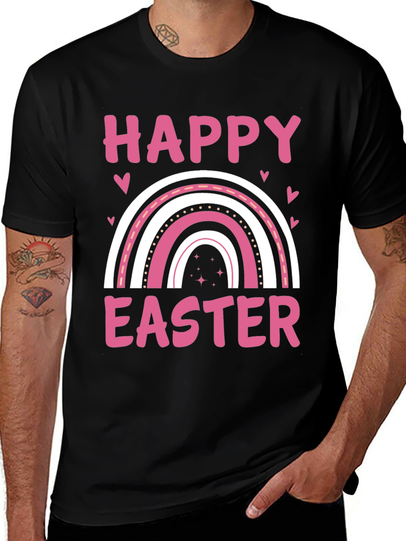 Happy Easter Rainbow Graphic T-Shirt