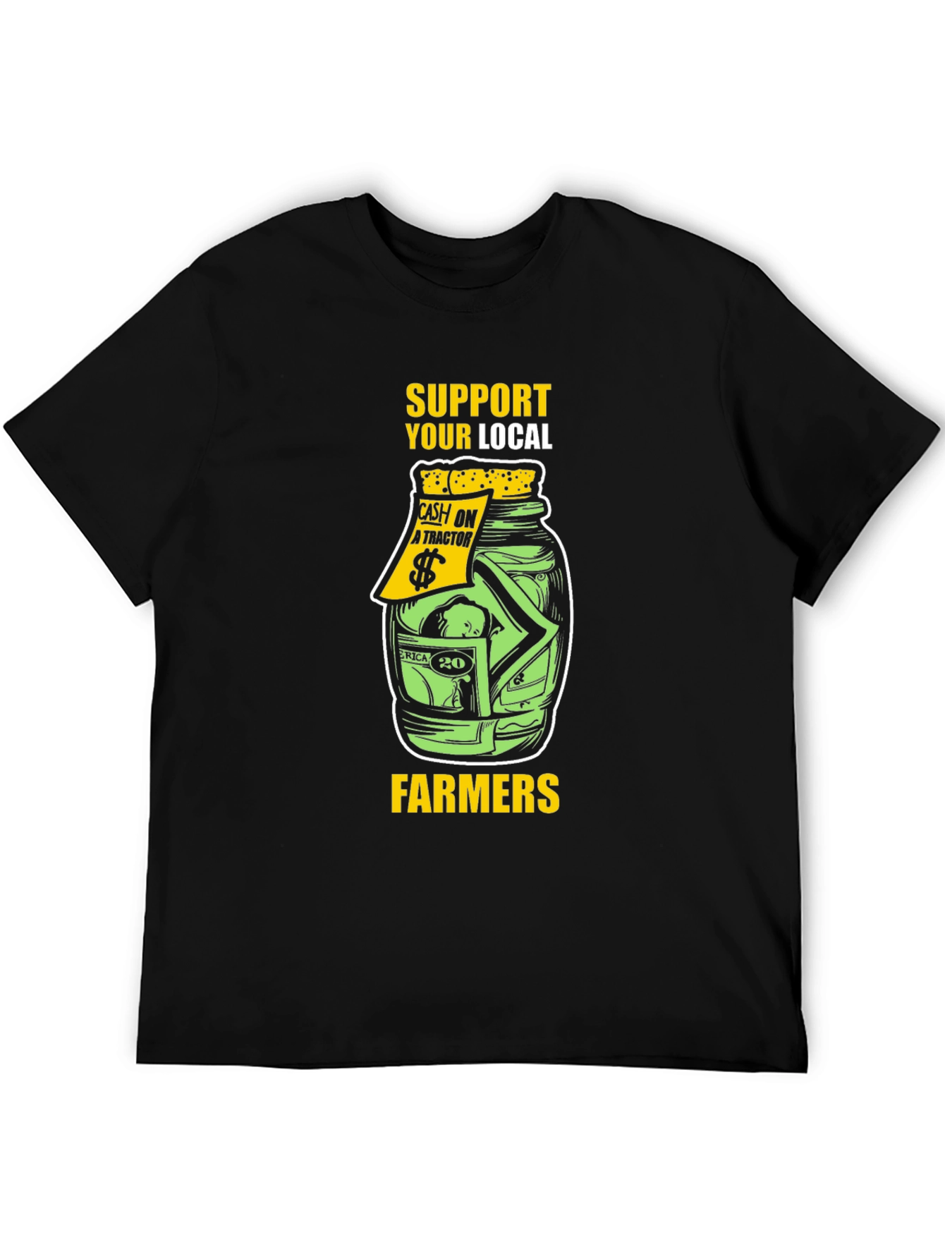 Support Local Farmers T-Shirt - Black Graphic Tee