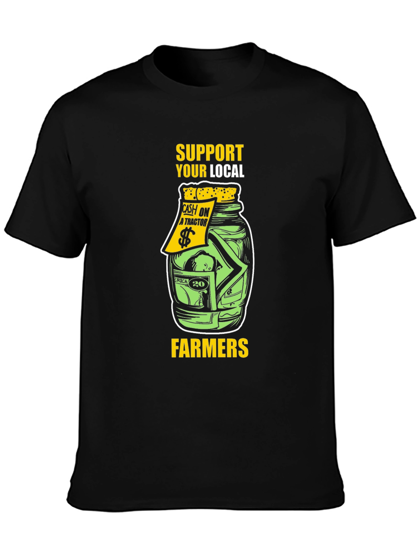 Support Local Farmers T-Shirt - Black Graphic Tee