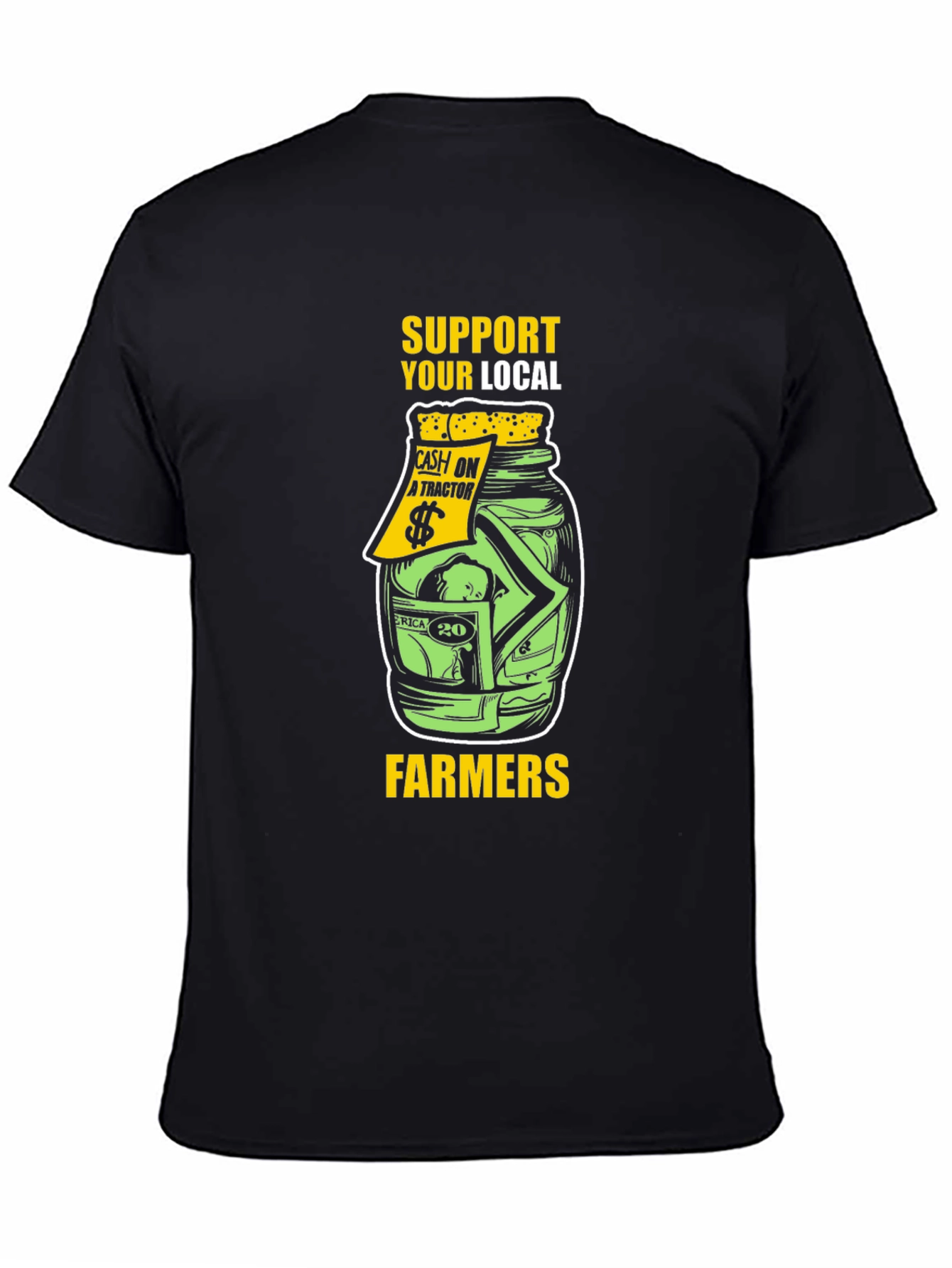 Support Local Farmers T-Shirt - Black Graphic Tee