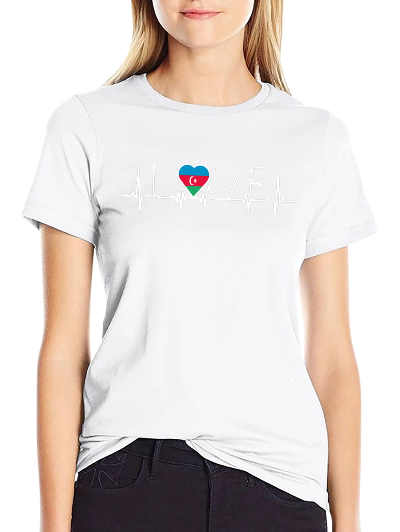 Azerbaijan Flag Heartbeat T-Shirt