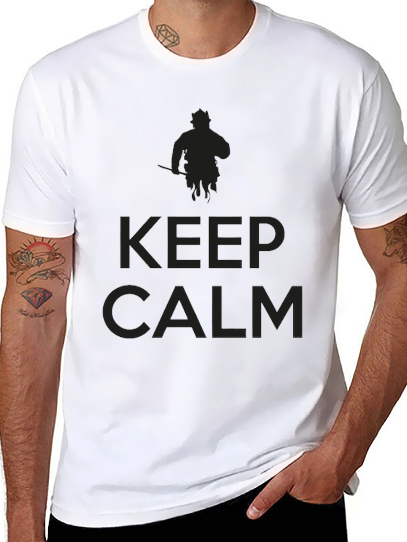 Keep Calm Graphic T-Shirt - Mens Black Tee