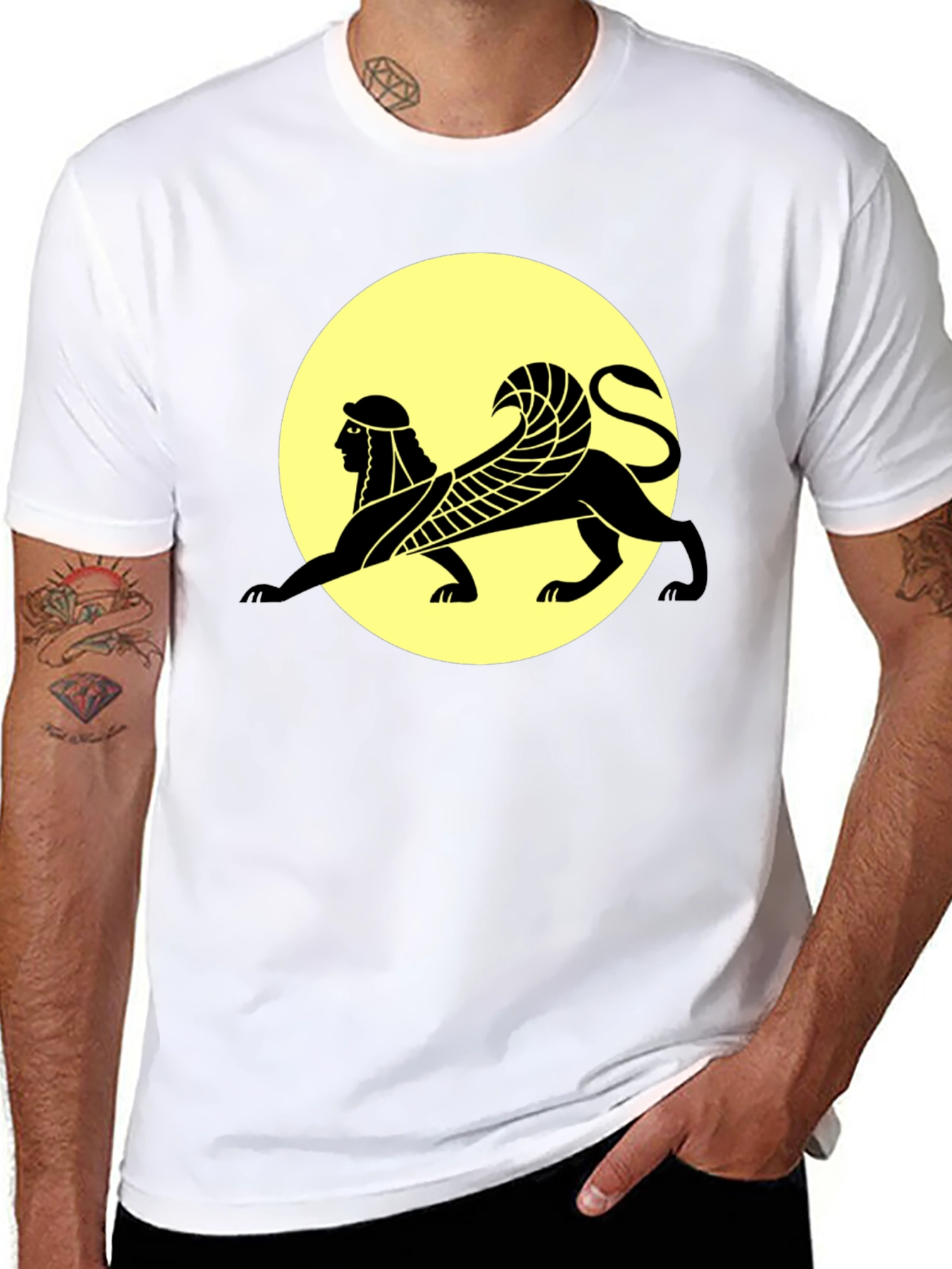 Sphinx Graphic Print Black T-Shirt